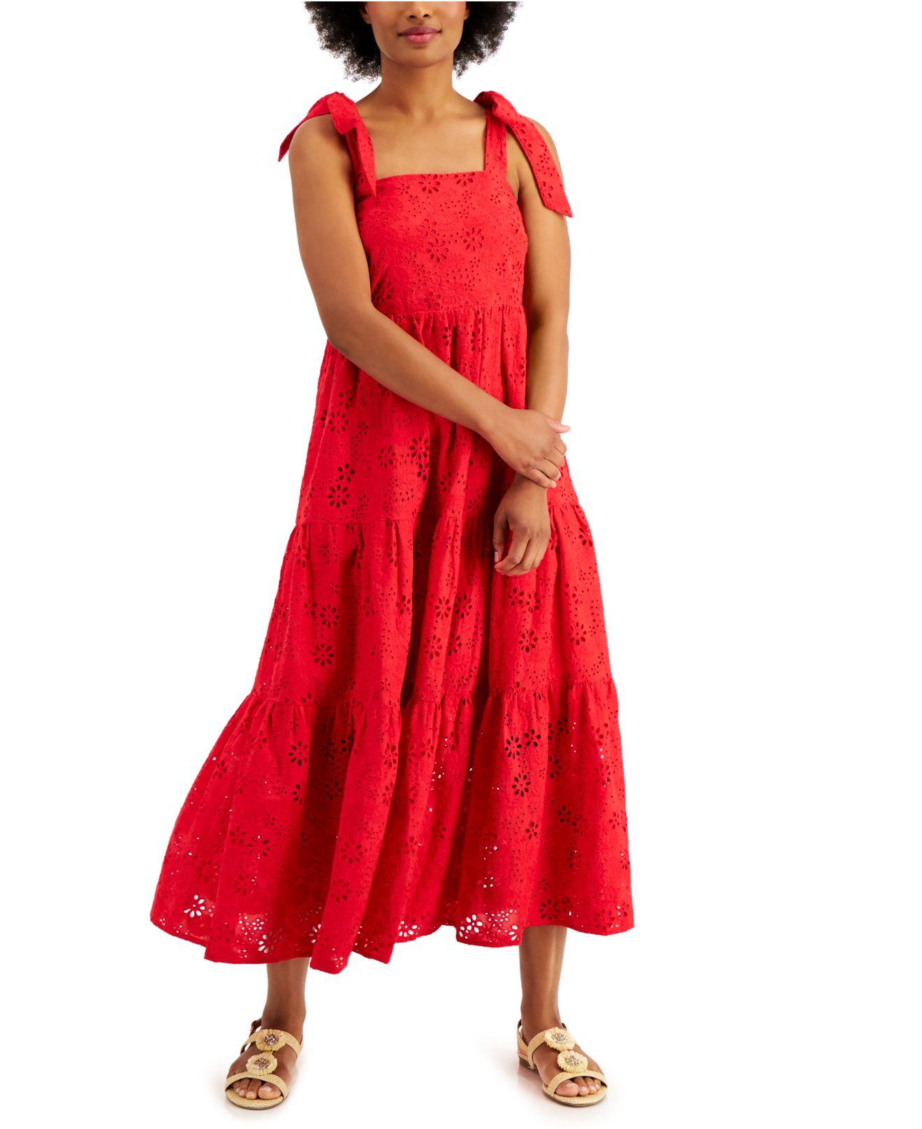 macys red dresses