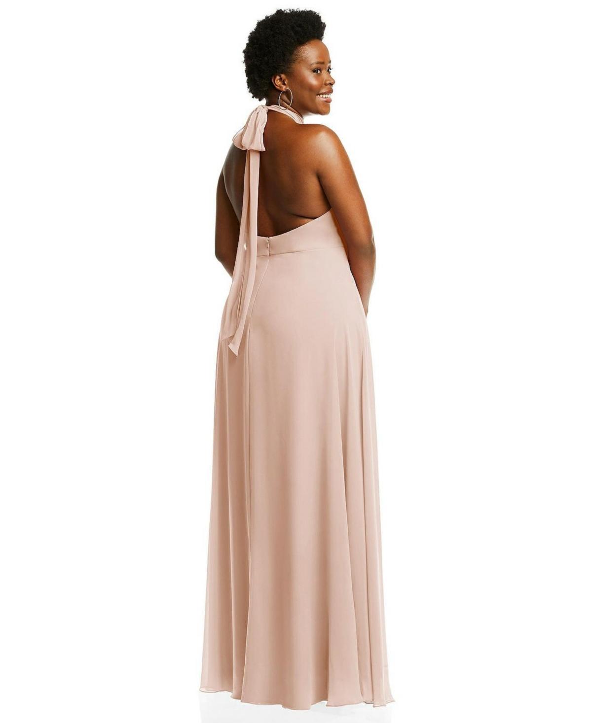 backless dress plus size Plus Size Summer Vacation Contrast Trim Halter Backless Dress, Summer  Dresses, Spring Clothing
