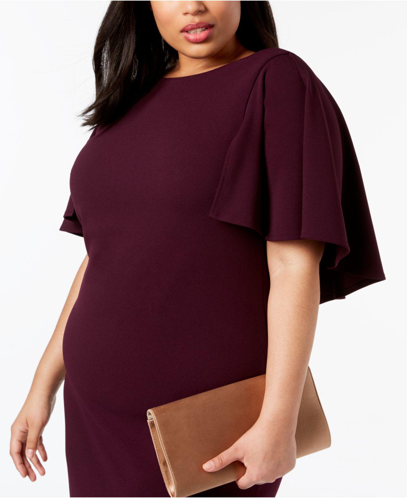 calvin klein plus size capelet sheath dress