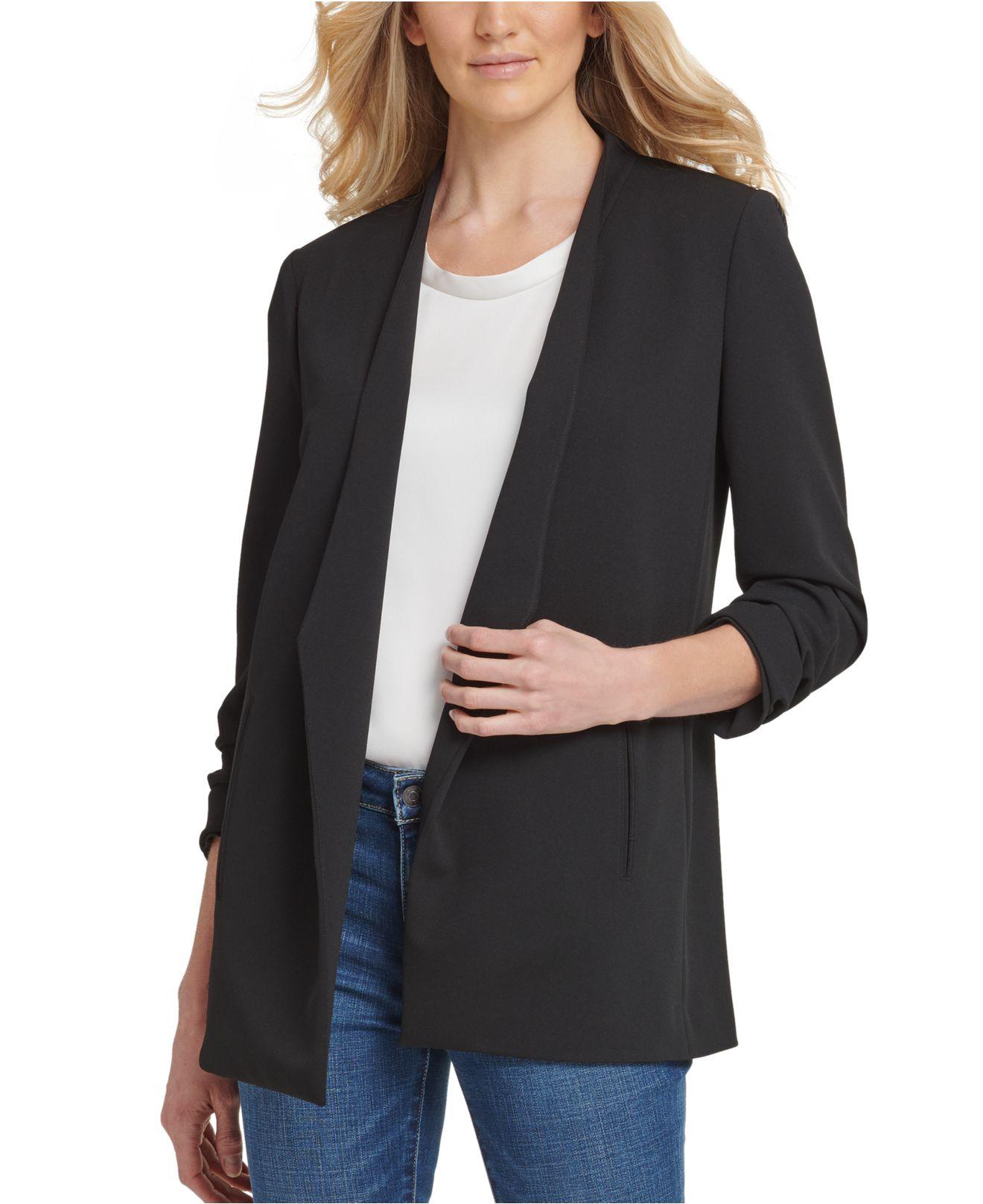 DKNY Synthetic Foundation Open-front Jacket in Black - Lyst