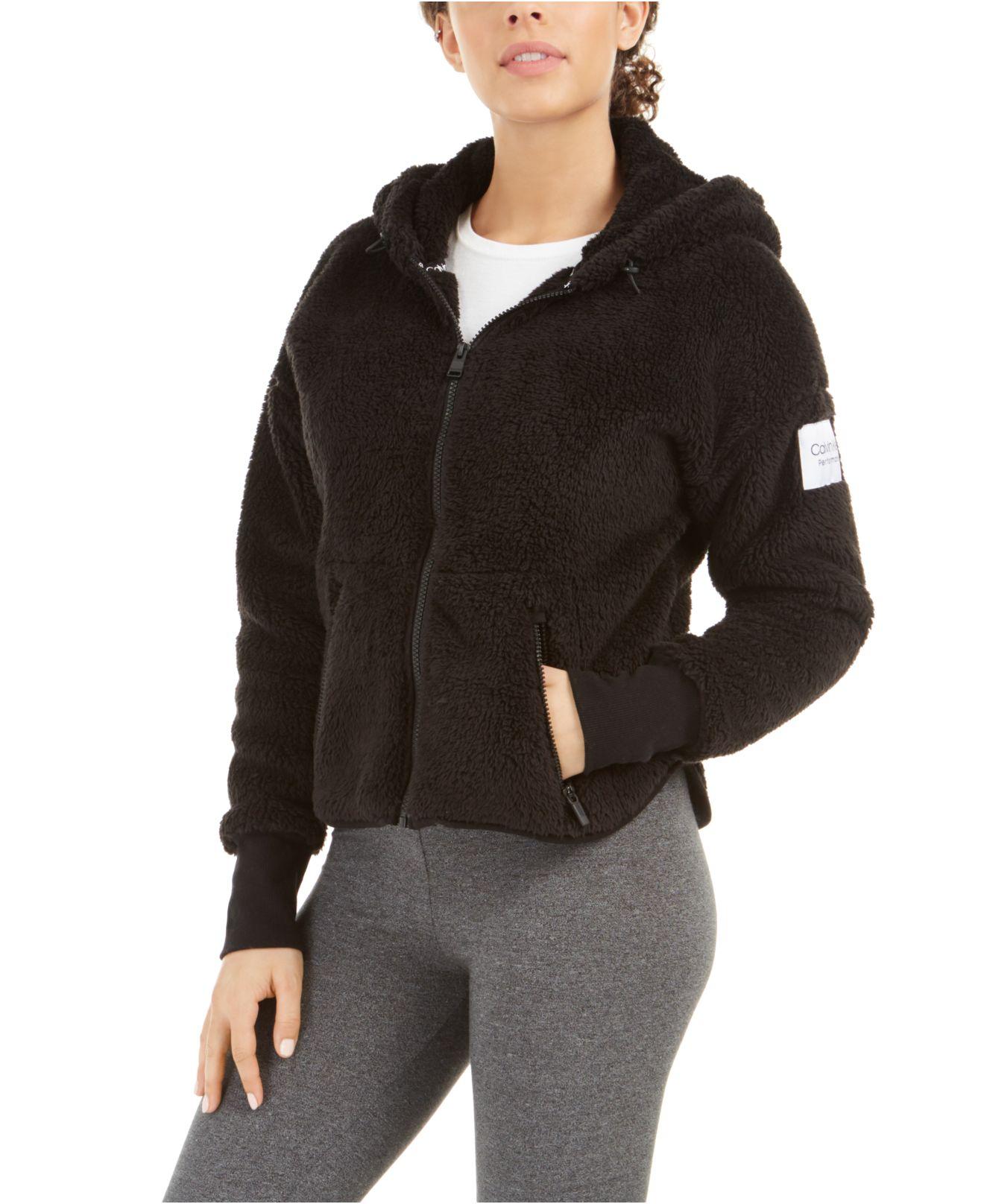 Calvin Klein Performance Drop-shoulder Fleece Jacket in Black | Lyst