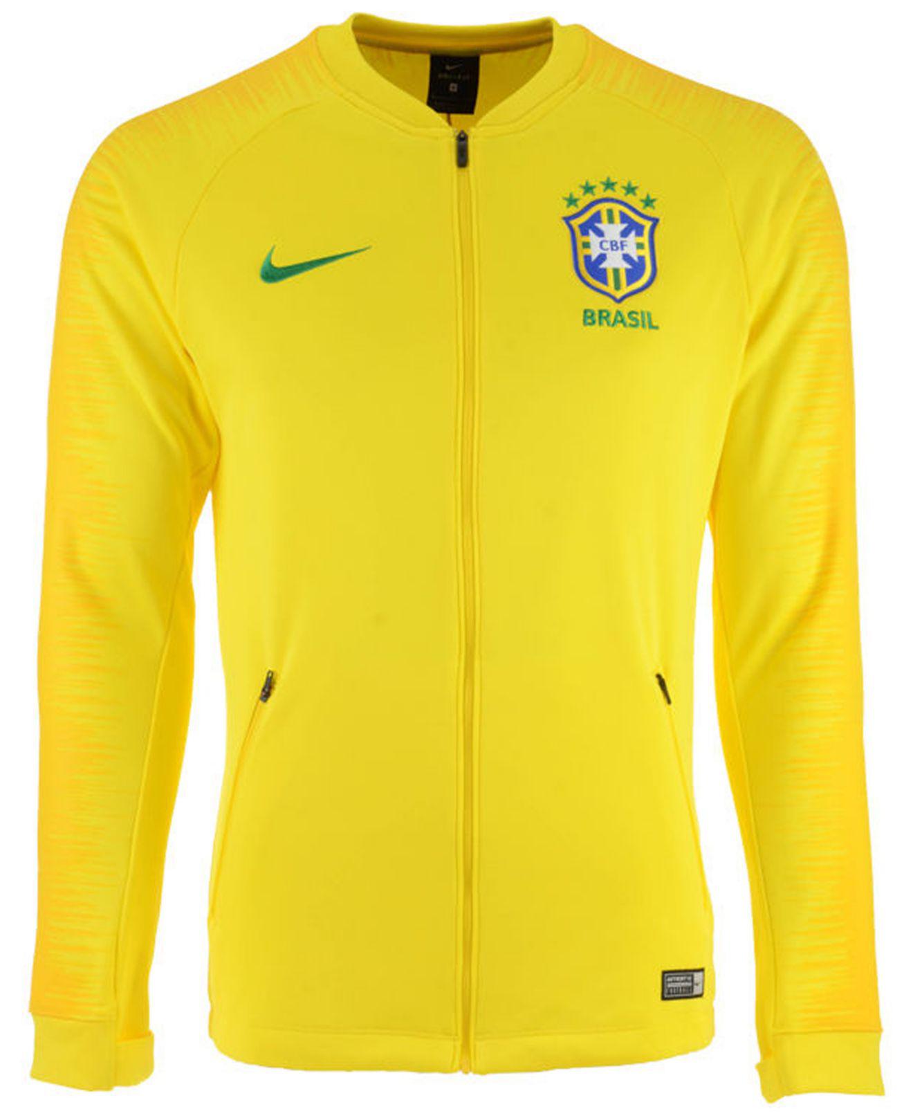 Afleiden Verst Eerste Nike Brazil National Team Anthem Jacket in Yellow for Men | Lyst