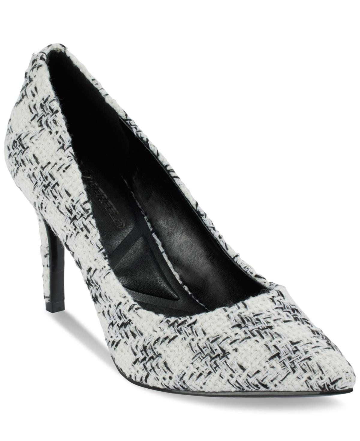 Karl Lagerfeld Paris Women's Royale Dress Pump – Black & White High Heels, Size 6.5 - View #4