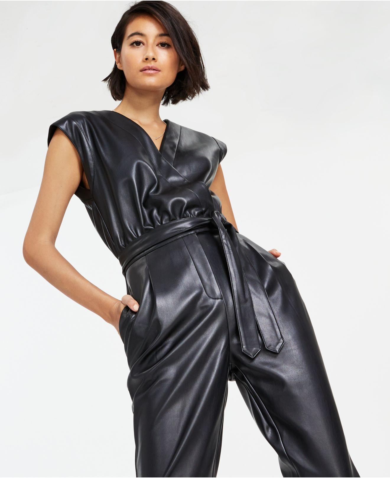 INC International Concepts Faux-leather Jumpsuit, Created For Macy's in  White | Lyst