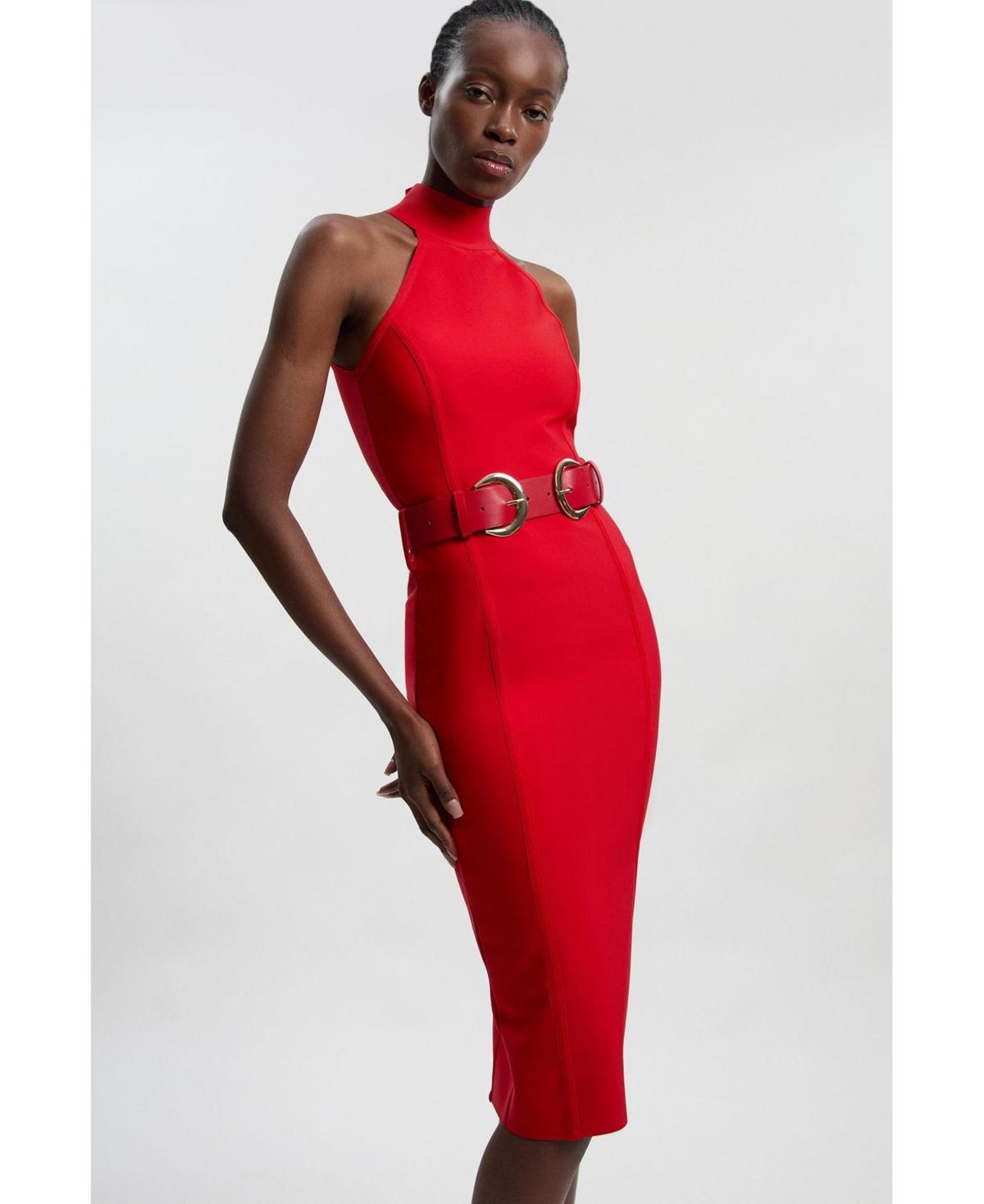 knee length red bandage dress Vintage Bandage Gown