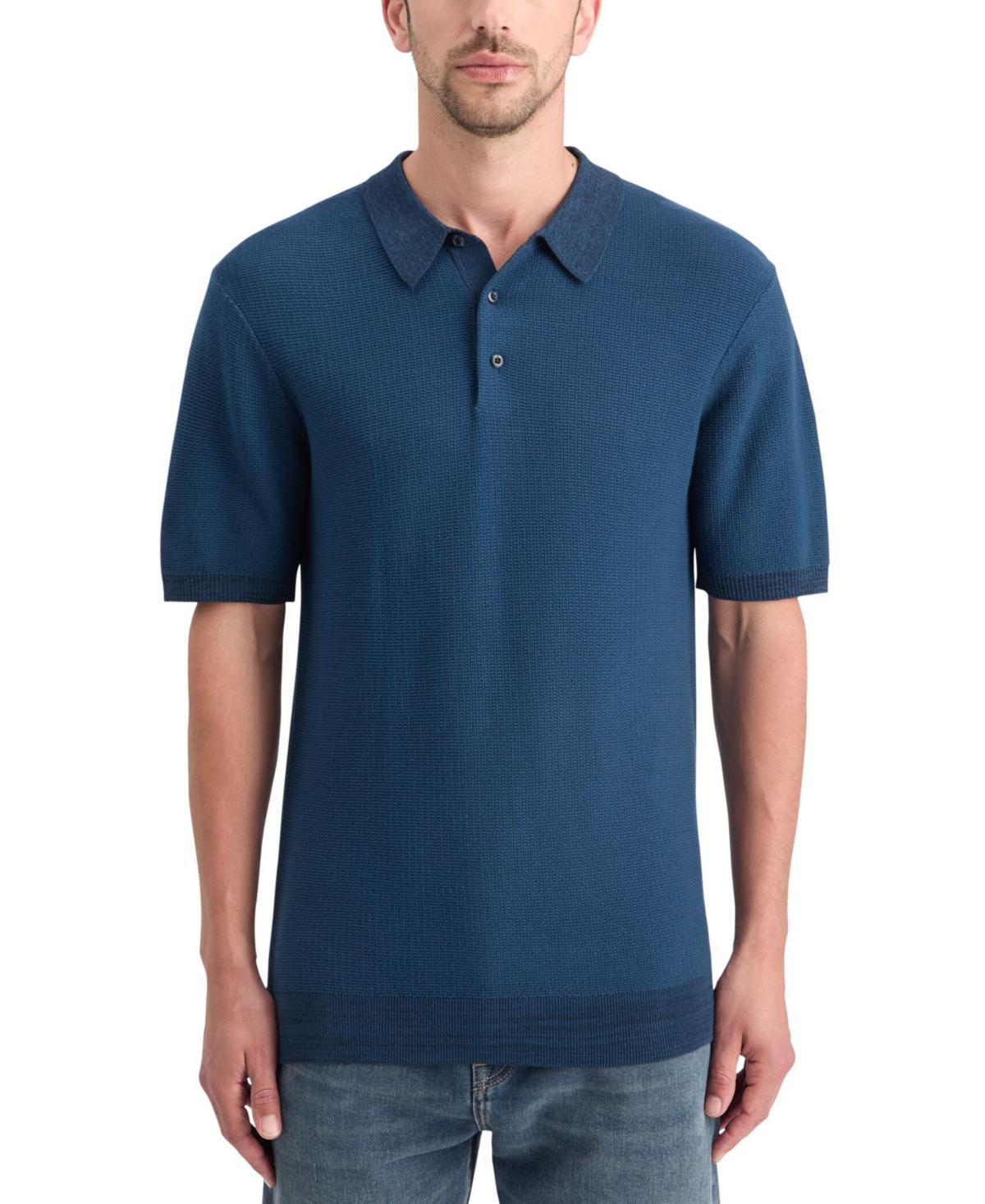 Scotch Soda Structured Knit Polo Shirt in Blue for Men Lyst