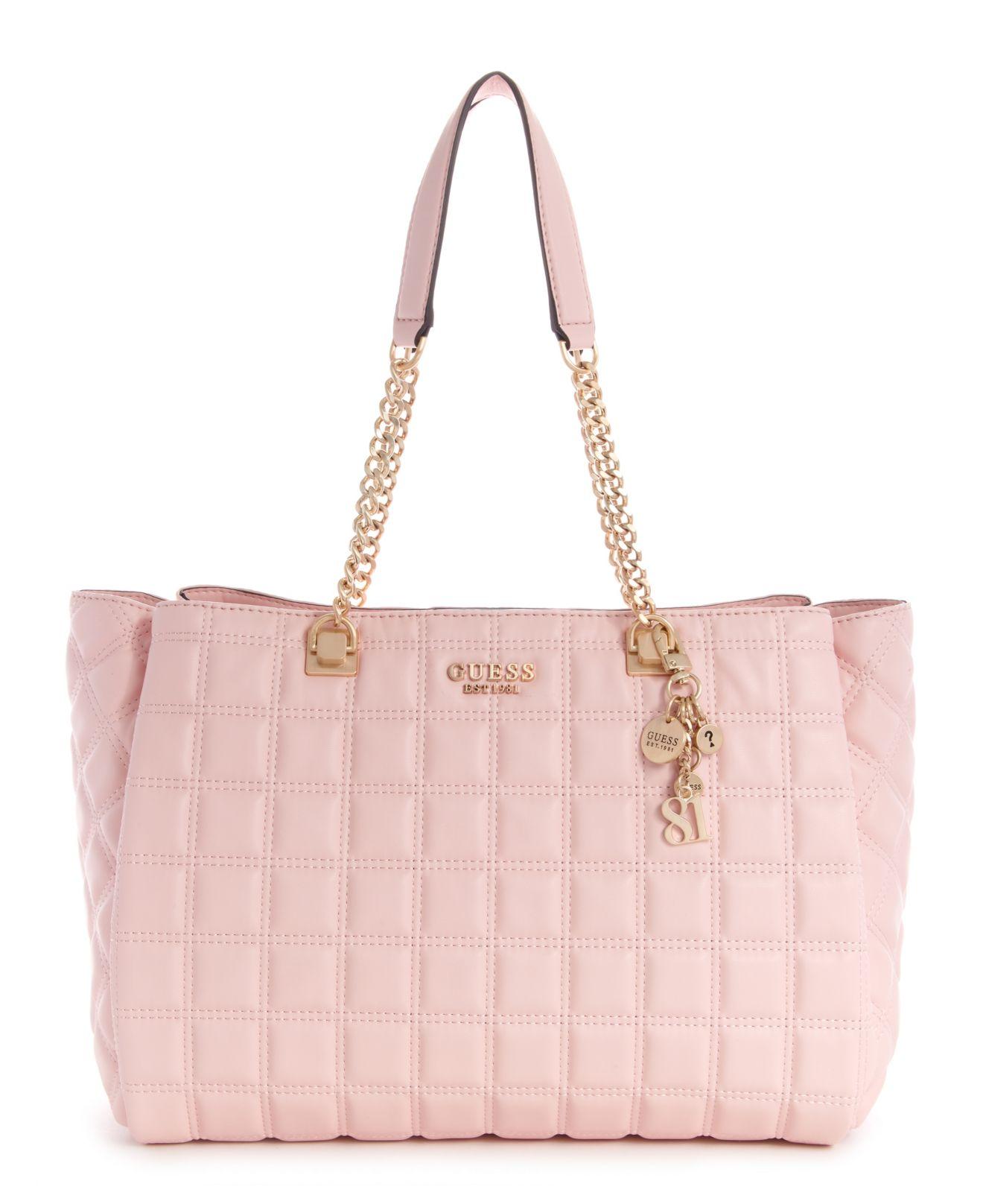 Guess Kamina Quilted Girlfriend Tote in Blush/Gold (Pink) - Lyst