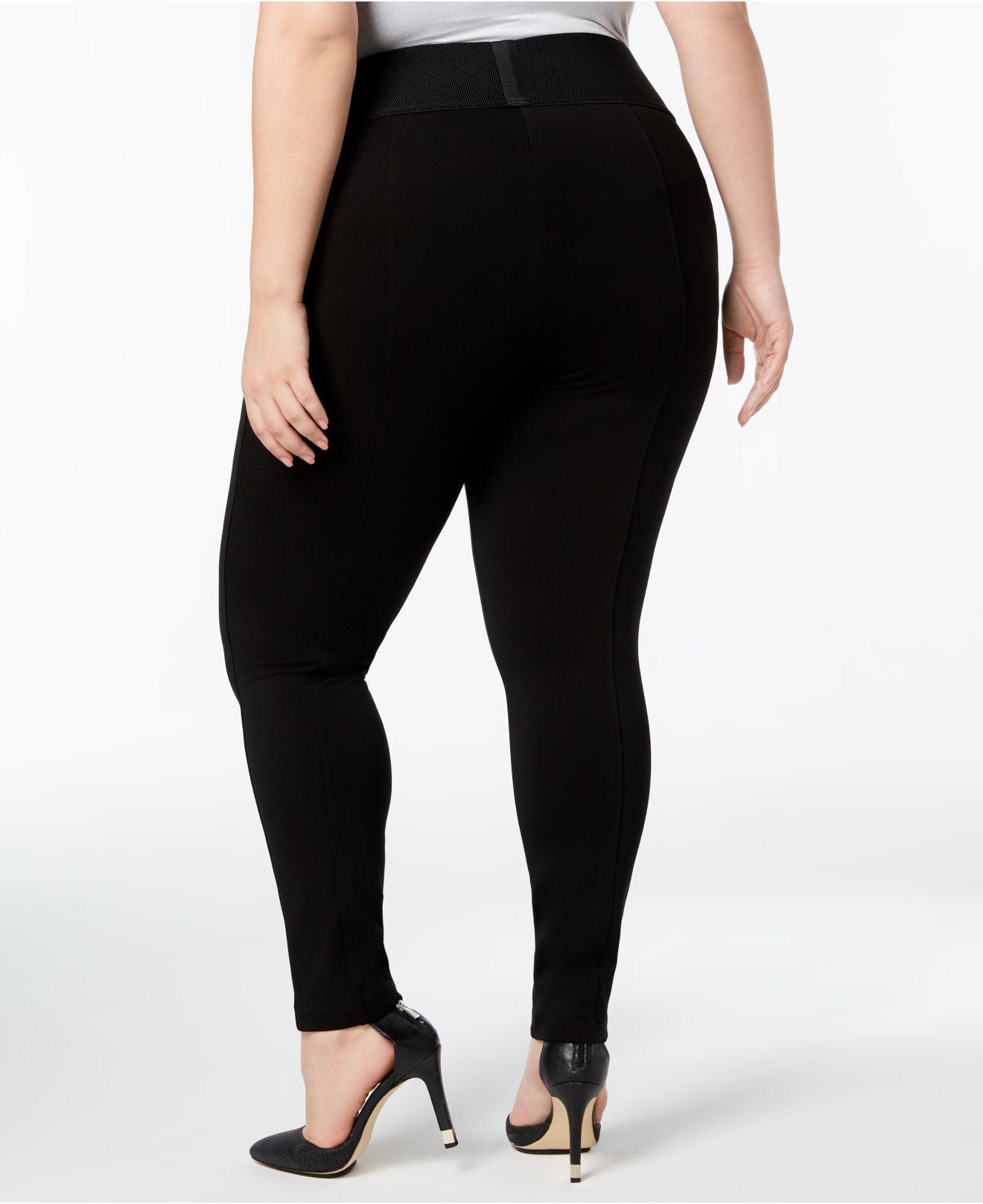 Calvin Klein Synthetic Plus Size Pull-on Skinny Compression Pants in Black - Lyst