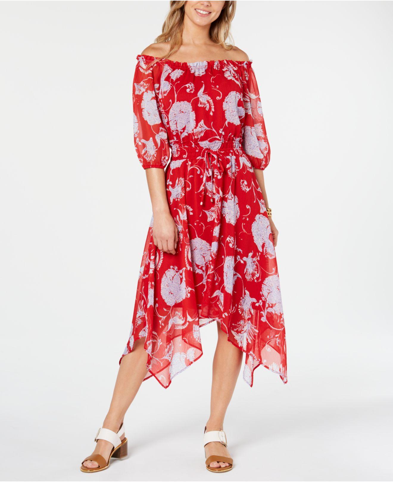 tommy hilfiger off the shoulder dress