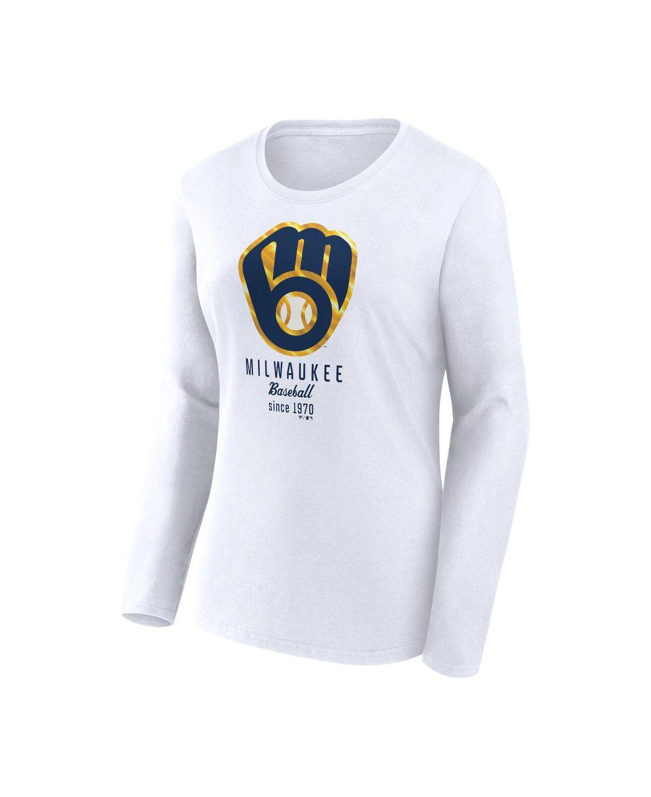 Fanatics Branded White Milwaukee Brewers Long Sleeve T-shirt