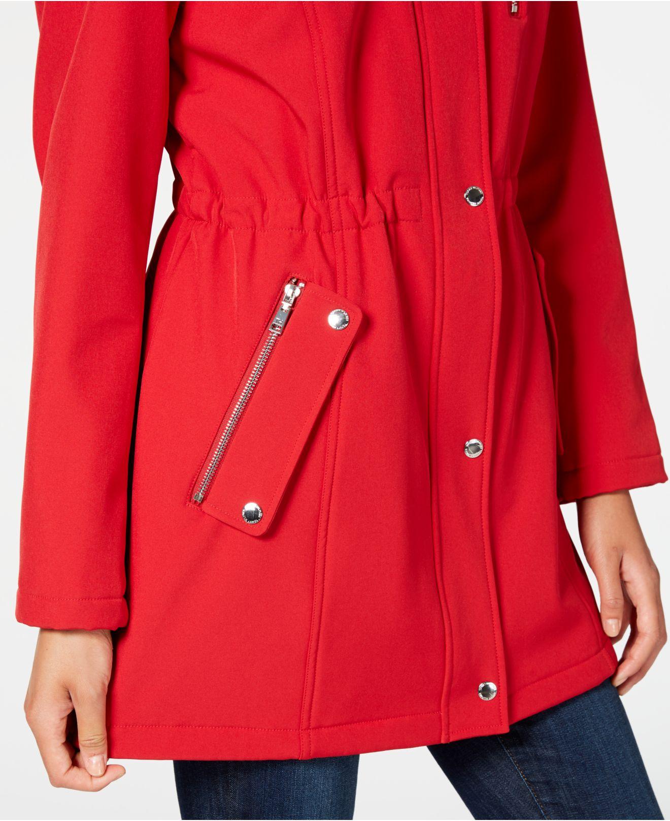 Tommy Hilfiger Synthetic Hooded Anorak Raincoat in Crimson (Red) Lyst