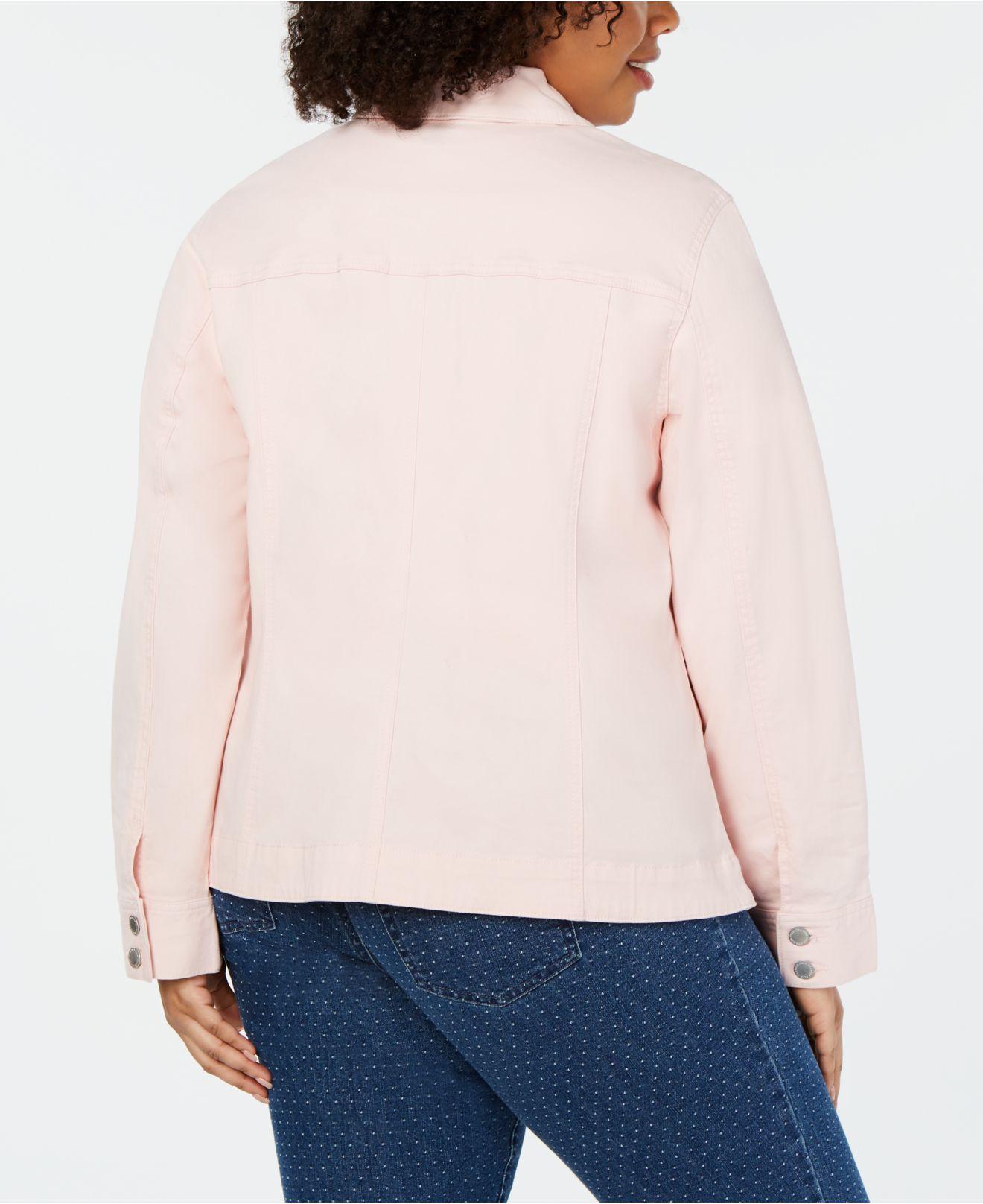 Charter Club Plus Size Denim Jacket, Created For Macy's in Pink - Lyst
