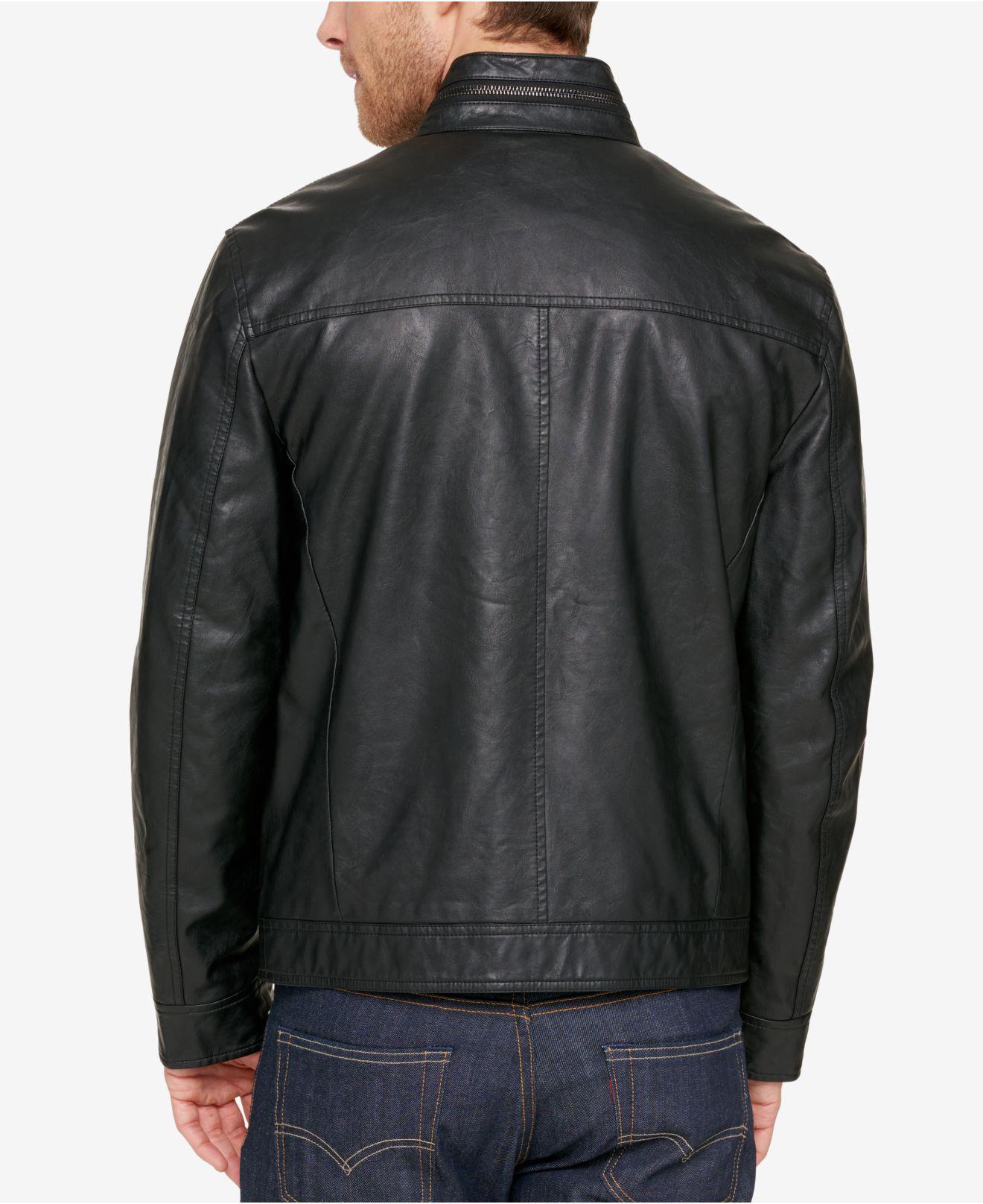 Lyst Kenneth Cole Men S Garrison Faux Leather Jacket In Black For Gallery