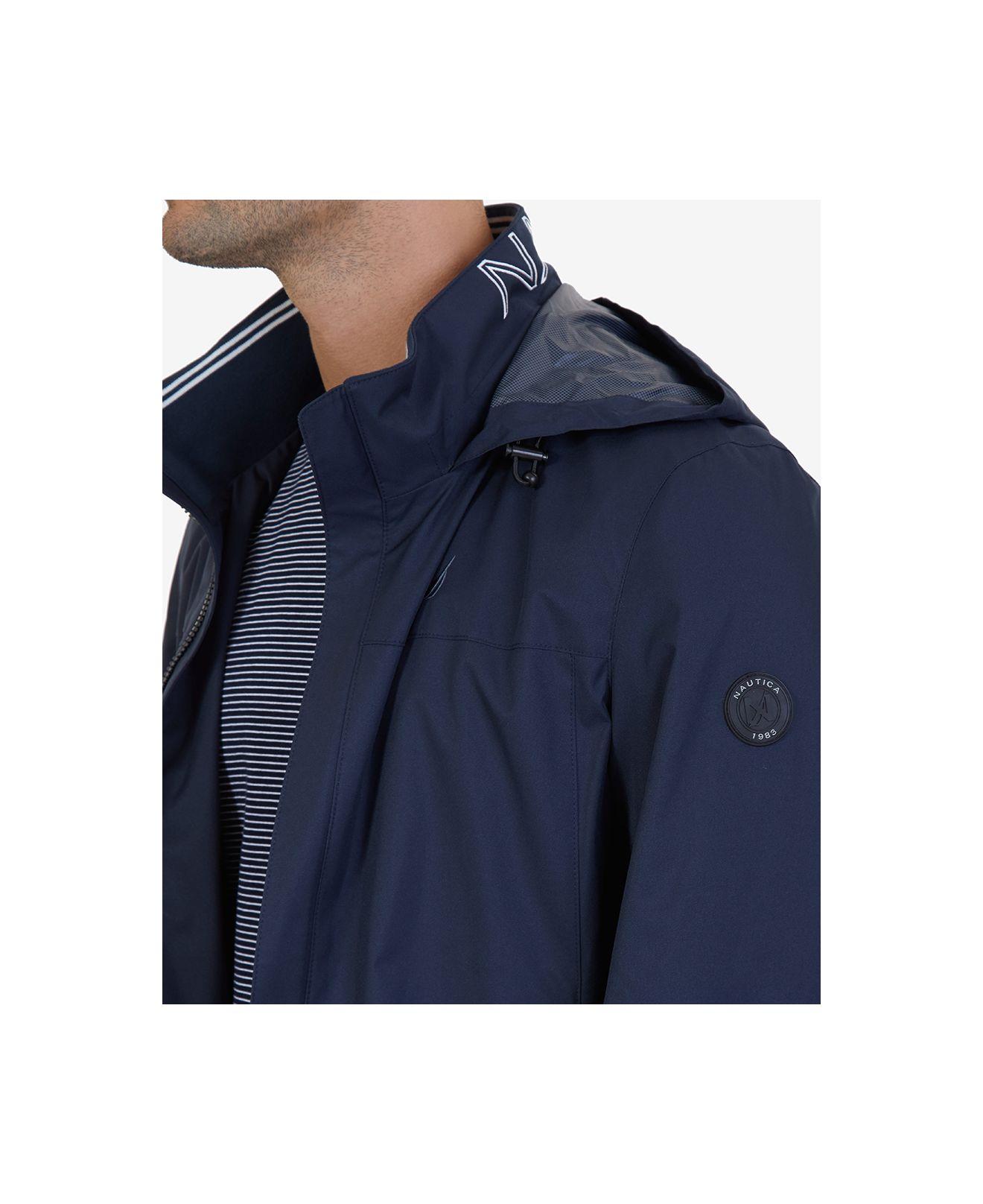 Nautica Synthetic Waterproof Packable Hooded Jacket in Blue for Men Lyst