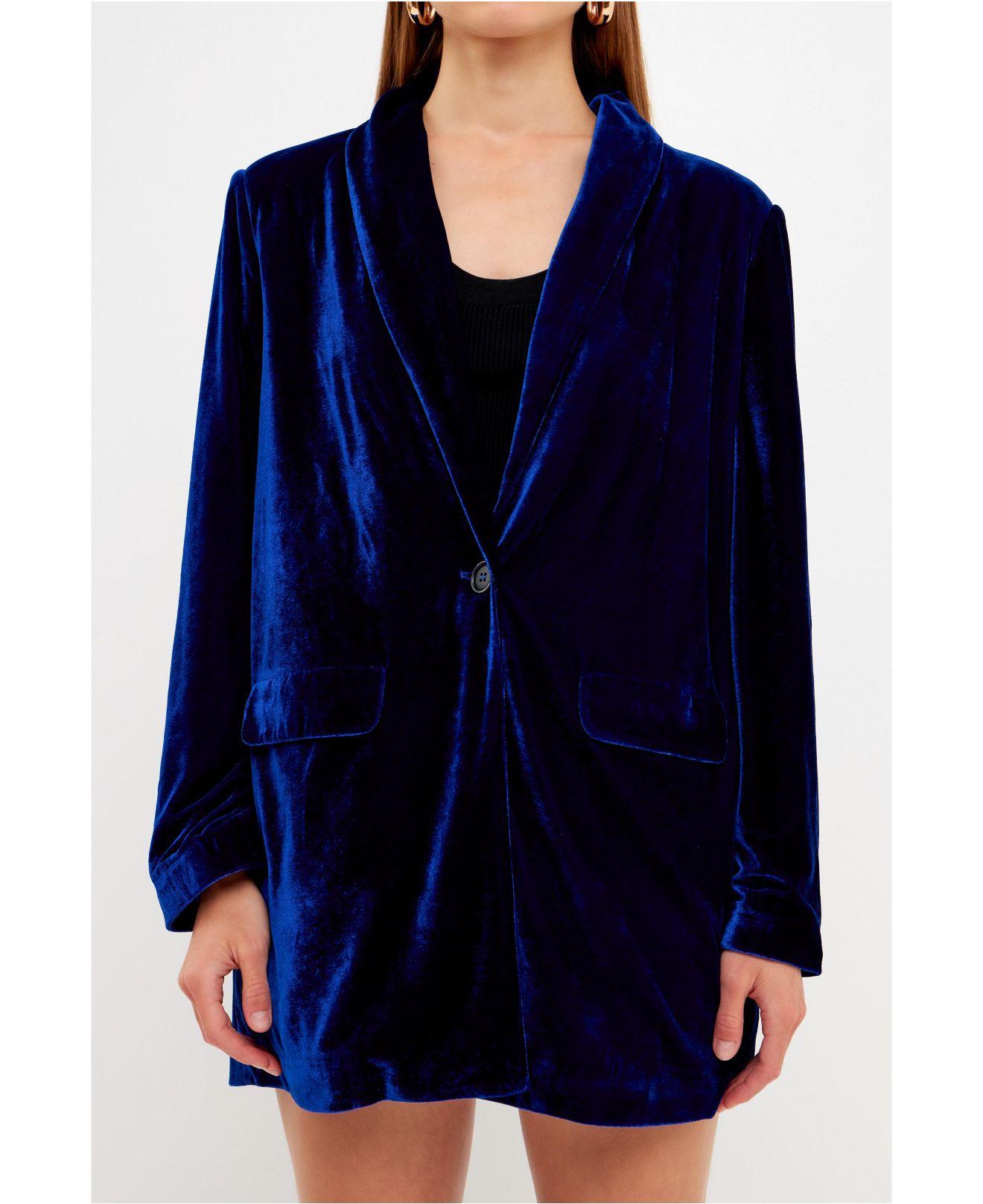 Endless Rose Velvet Blazer in Blue Lyst