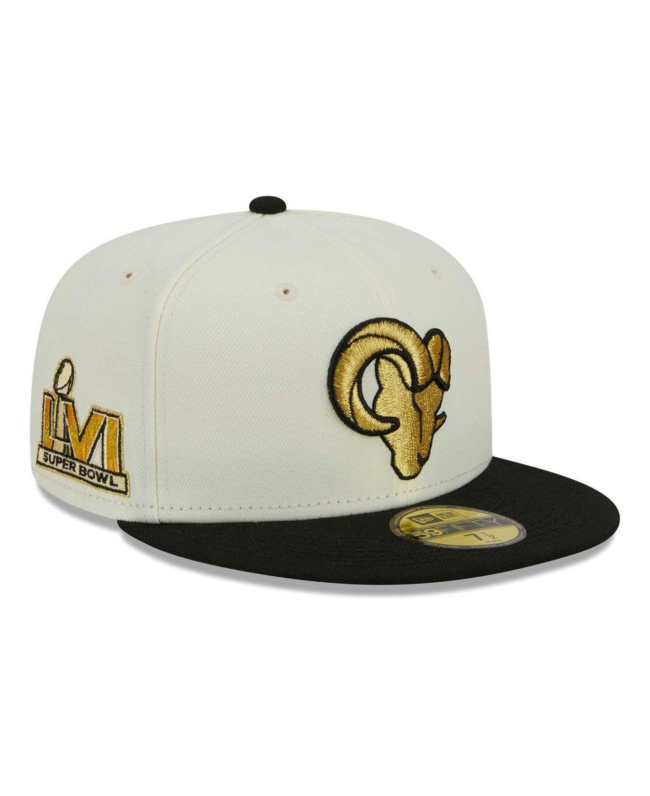 Men's Los Angeles Rams New Era Black Logo Color Dim 59FIFTY Fitted Hat