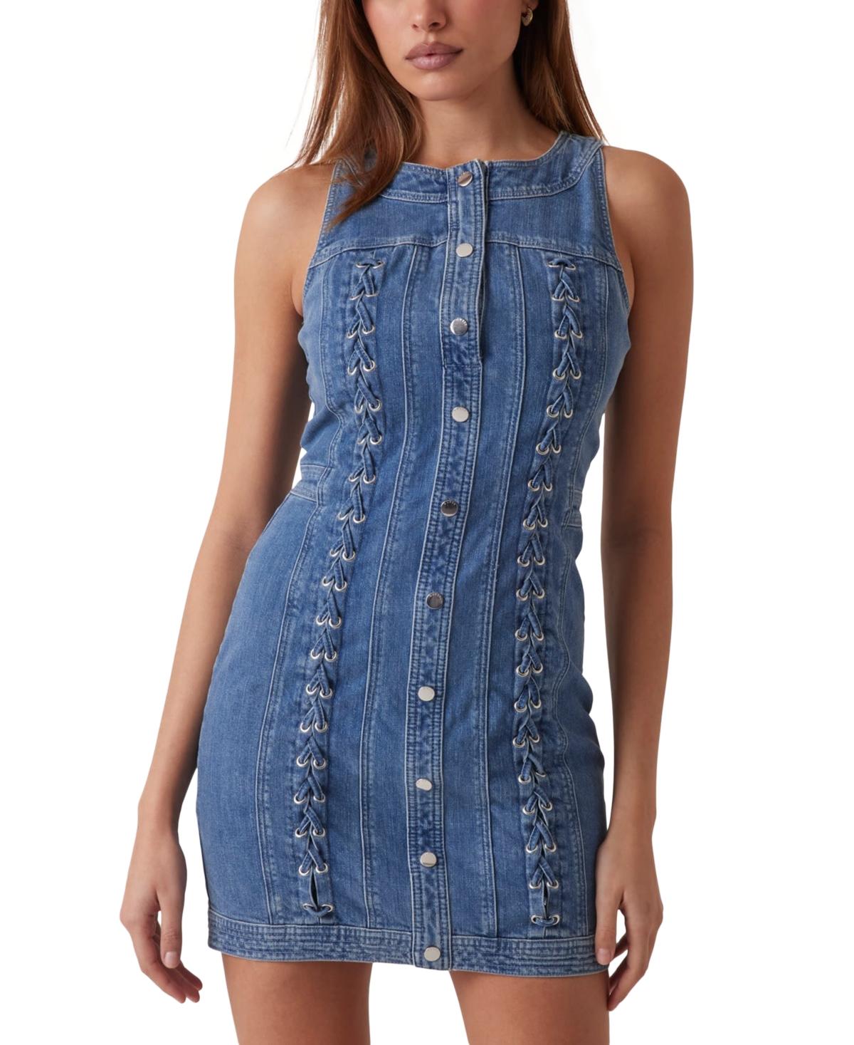 Guess Denim Dresses At Macys Guess Denim Lace-up Lisbeth Dress In