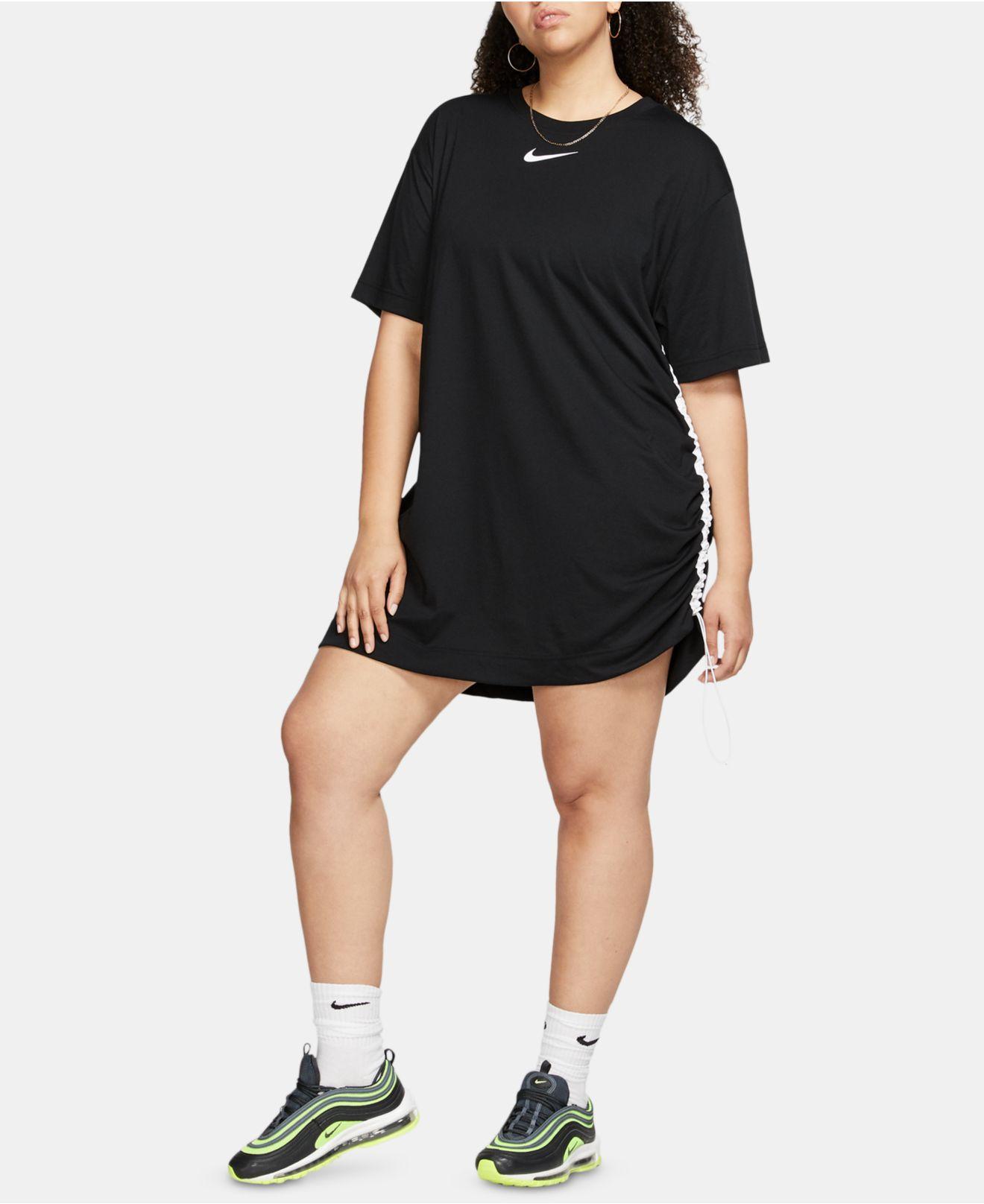 Nike Synthetic Plus Size Logo T-shirt Dress in Black/White (Black) | Lyst