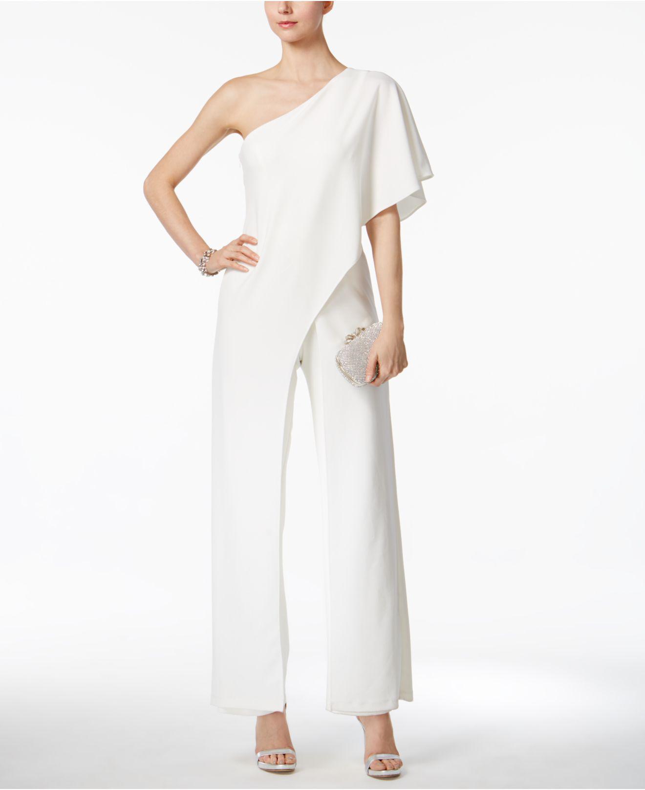 macy's black and white jumpsuit