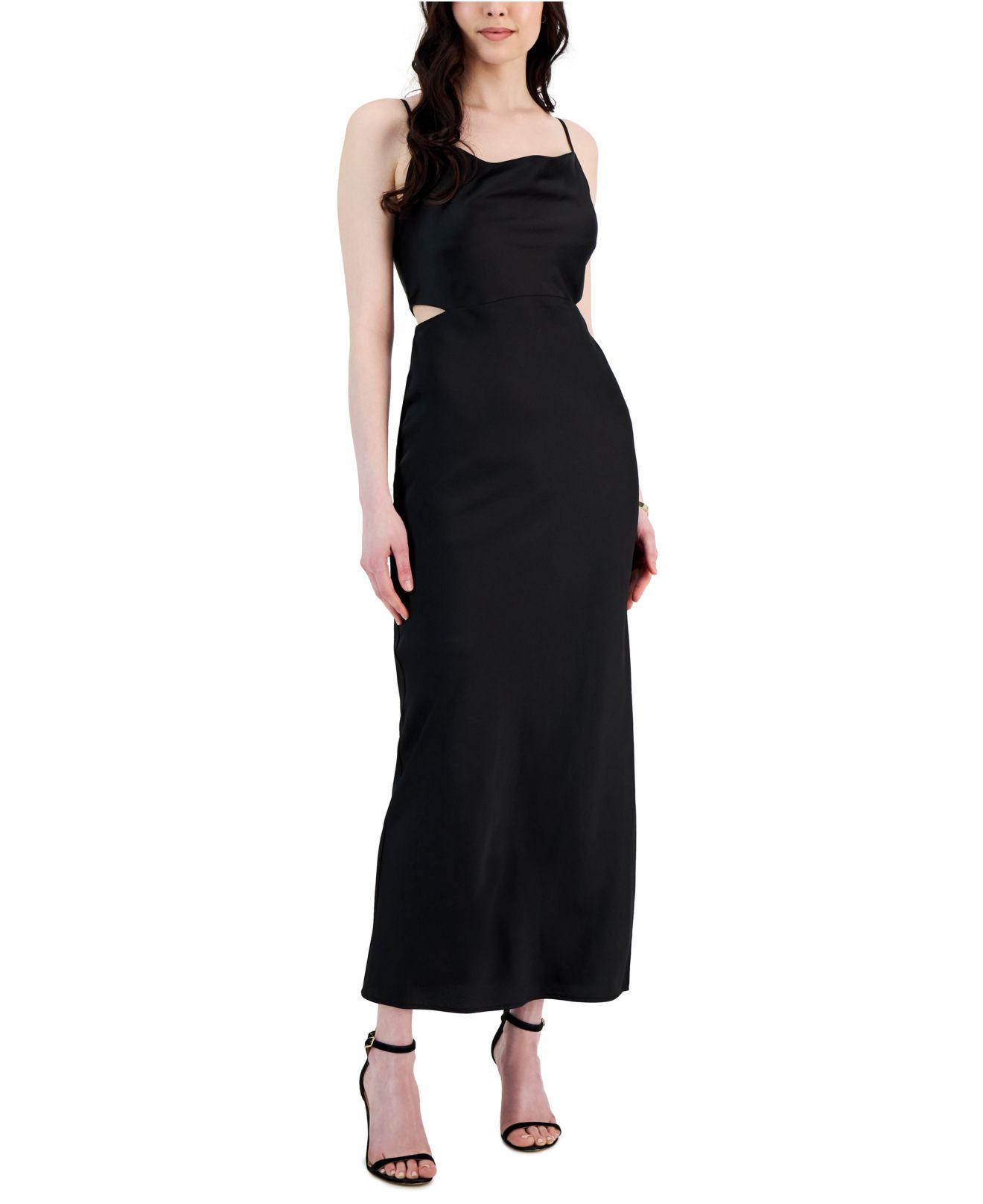 Taylor Side-cut-out Sleeveless Draped-neck Dress in Black | Lyst