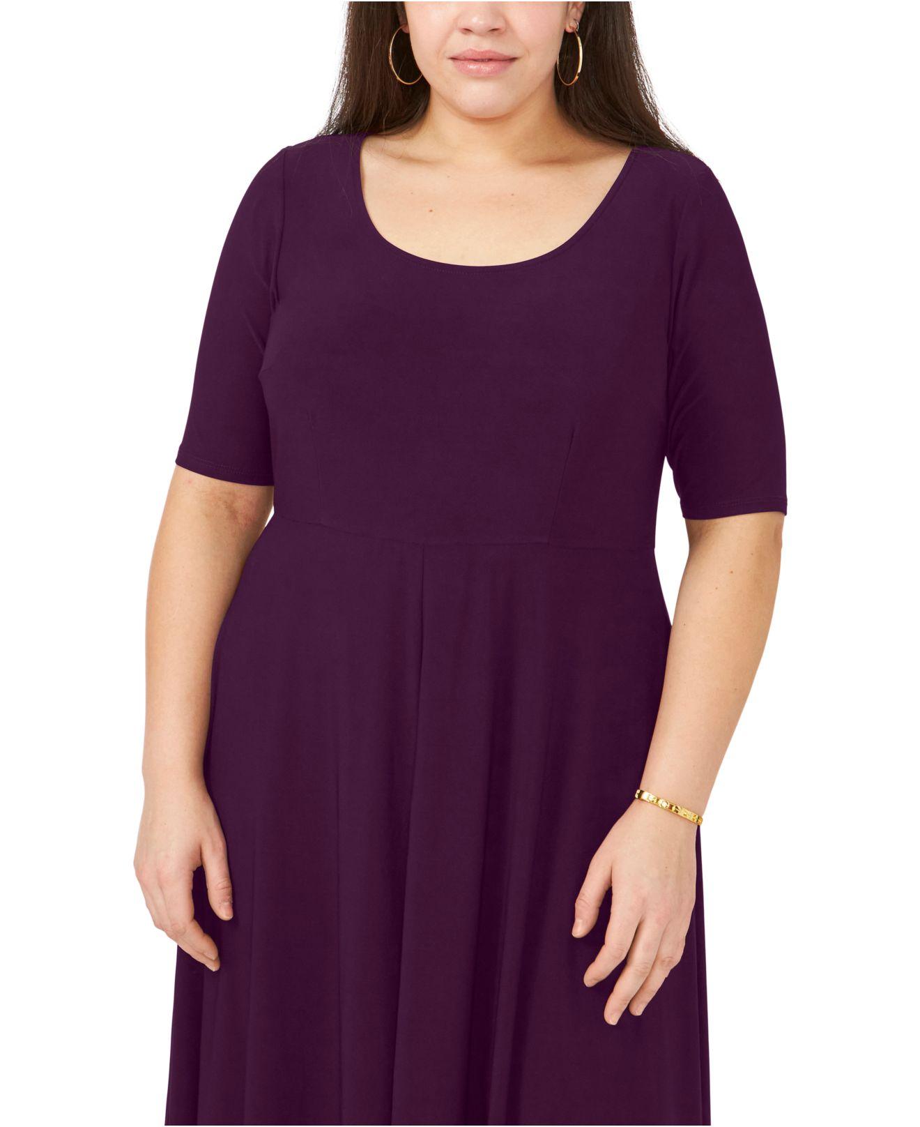 Msk Plus Size Midi Dress in Purple | Lyst