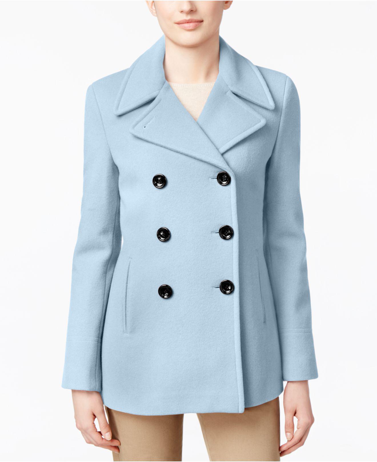 Calvin Klein Wool-cashmere Double-breasted Peacoat, Created For Macy's ...