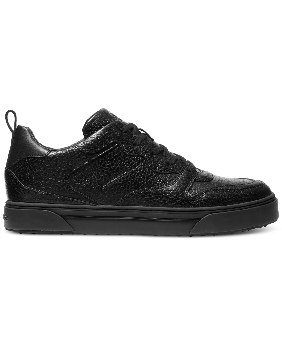 Michael kors black leather sneakers sale