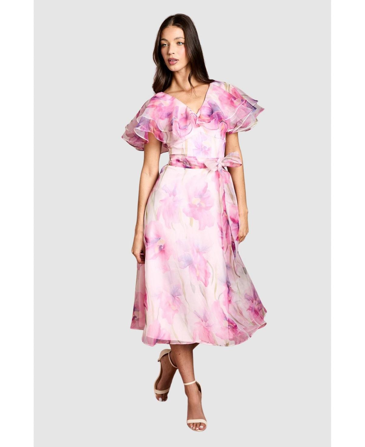 open lace back dress Coast Cotton Ruffle Midi Dress