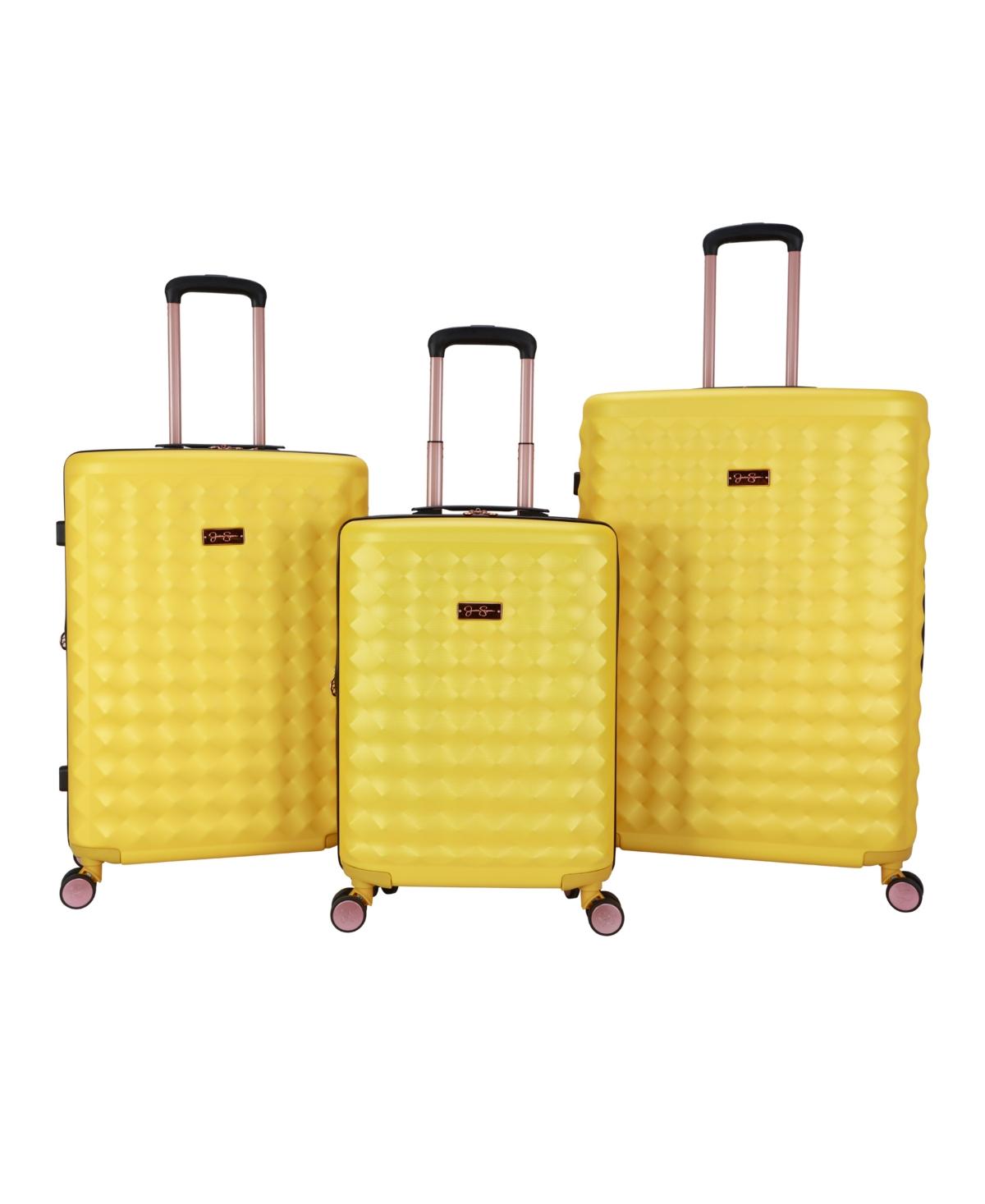 Jessica Simpson Vibrance 3 Piece Hardside luggage Set in Yellow Lyst