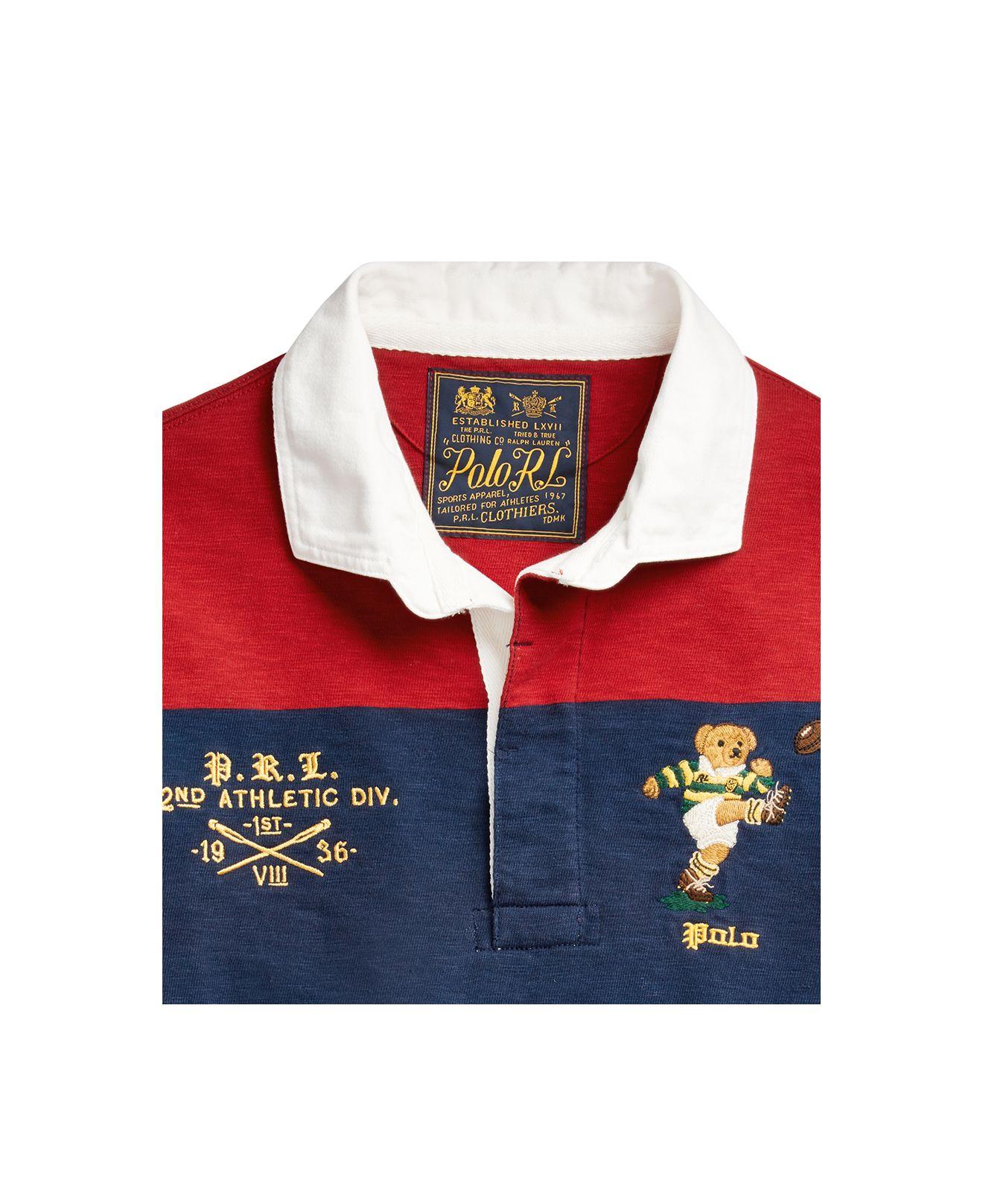 Polo Ralph Lauren Cotton Classic Fit Bear Rugby Shirt in Red for 
