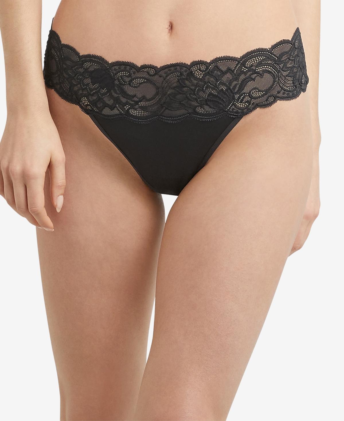 Maidenform Sexy Must Have Sheer Lace Thong Underwear Dmeslt in Black