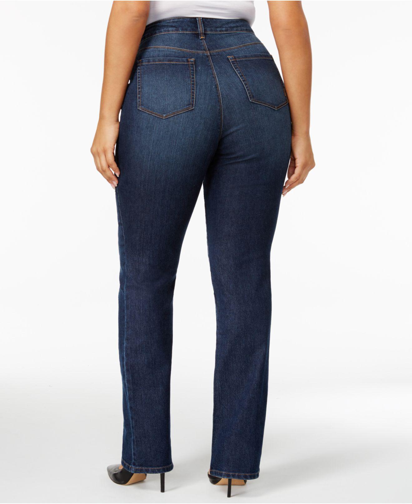plus size high waisted jeans tummy control