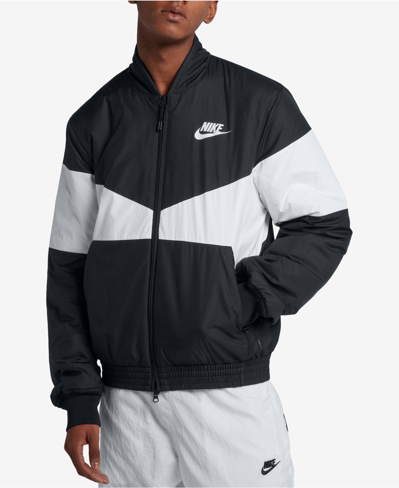 Nike Synthetic Logo Embossed Bomber Jacket in Black/White (Black) for Men |  Lyst
