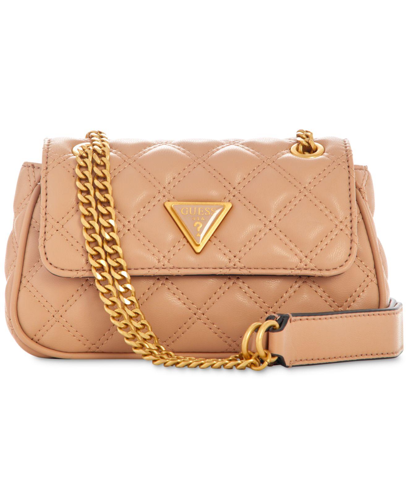 Guess Giully Mini Convertible Flap Quilted Crossbody in Natural | Lyst