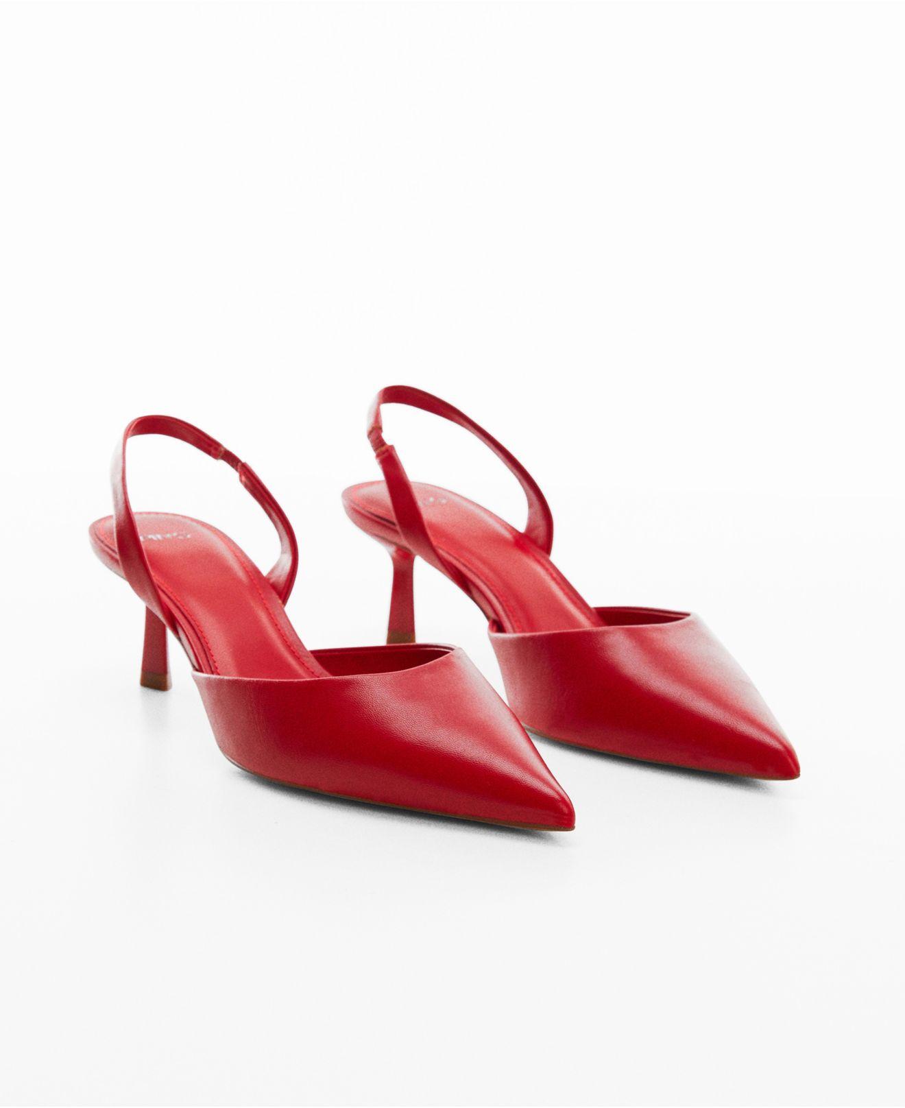 Mango Sling Back Heel Shoes in Red | Lyst