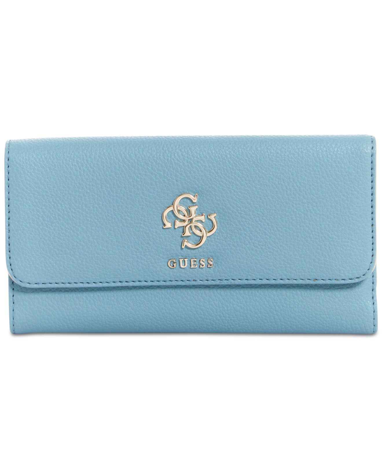 guess blue wallet