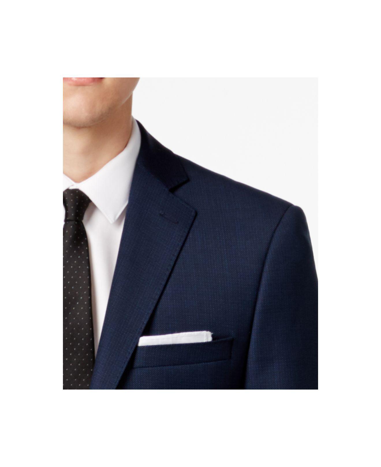 Calvin Klein X-fit Blue/charcoal Birdseye Slim Fit Suit for Men | Lyst