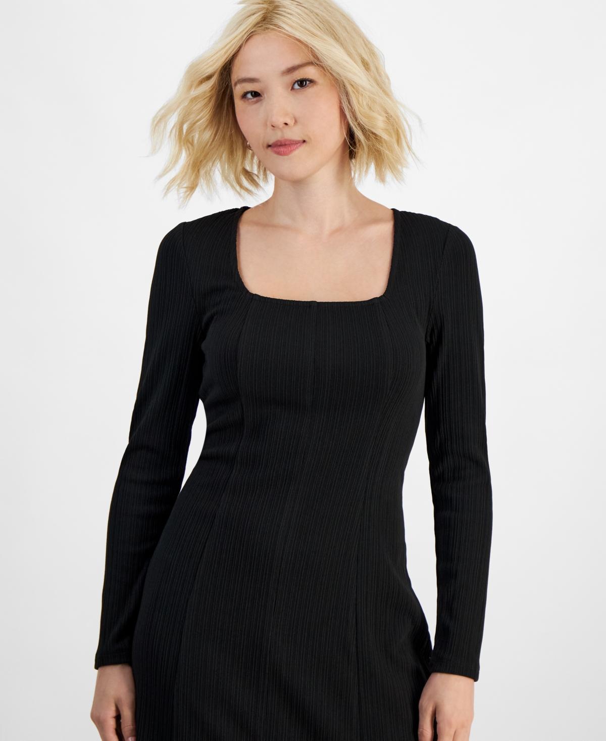 Long Sleeve Macys Petite Long Dresses Tinsel Petite Square-neck