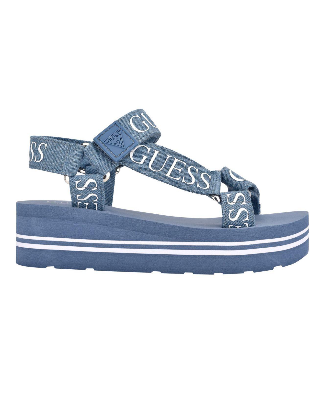 Guess Avin Logo Sport Sandals in Blue | Lyst