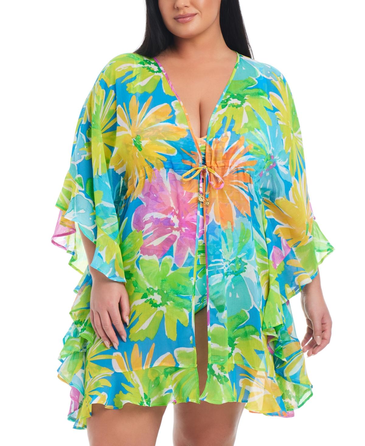 Bleu Rod Beattie Plus Size Open-front Caftan in Green | Lyst