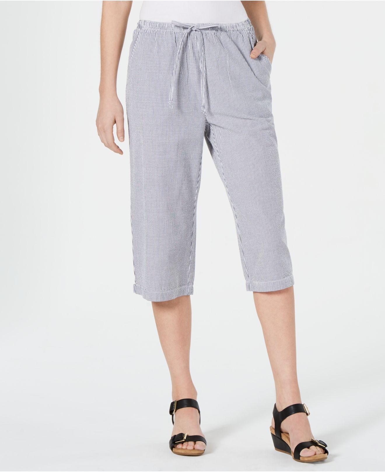 Karen Scott Petite Cotton Seersucker Capri Pants, Created For Macy's In 397