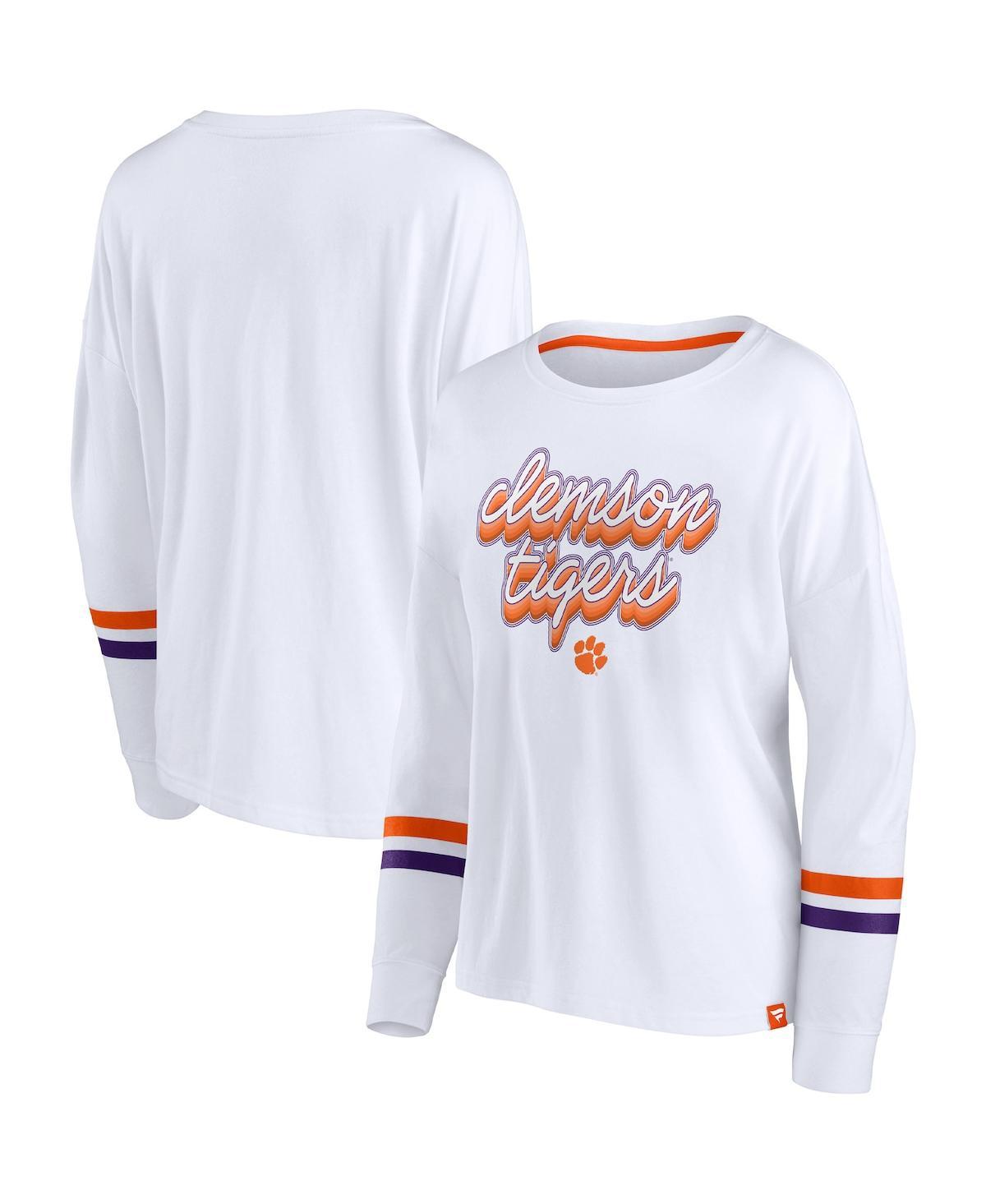 Fanatics Women's Branded White Miami Dolphins Spirit Jersey Lace-Up V-Neck  Long Sleeve T-shirt