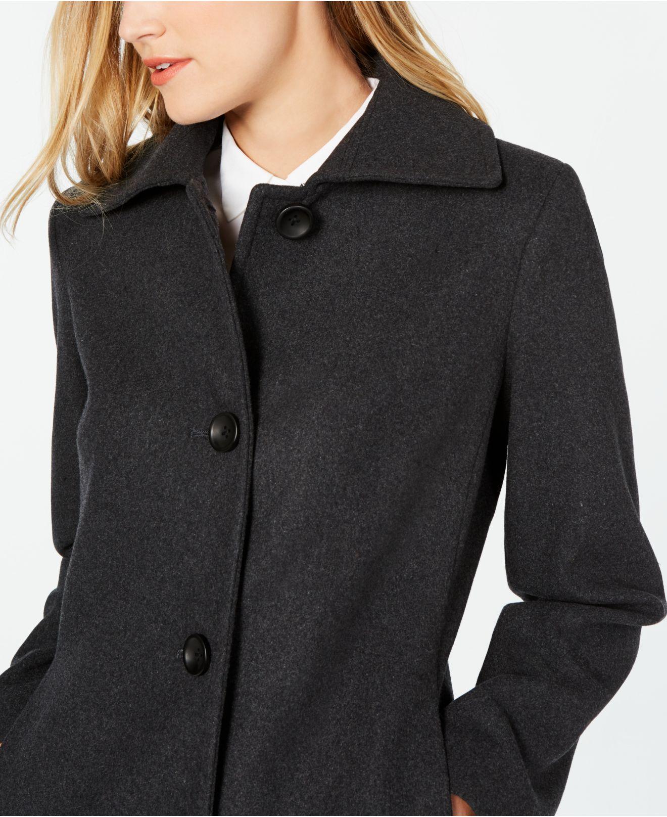 Jones New York Wool Singlebreasted Maxi Coat in Charcoal (Black) Lyst