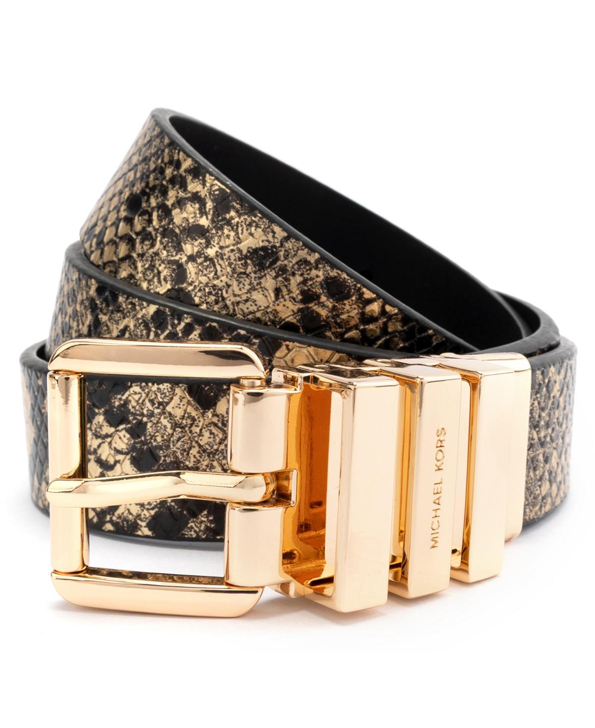 Michael Kors Reversible Snake Pattern Belt in Black | Lyst