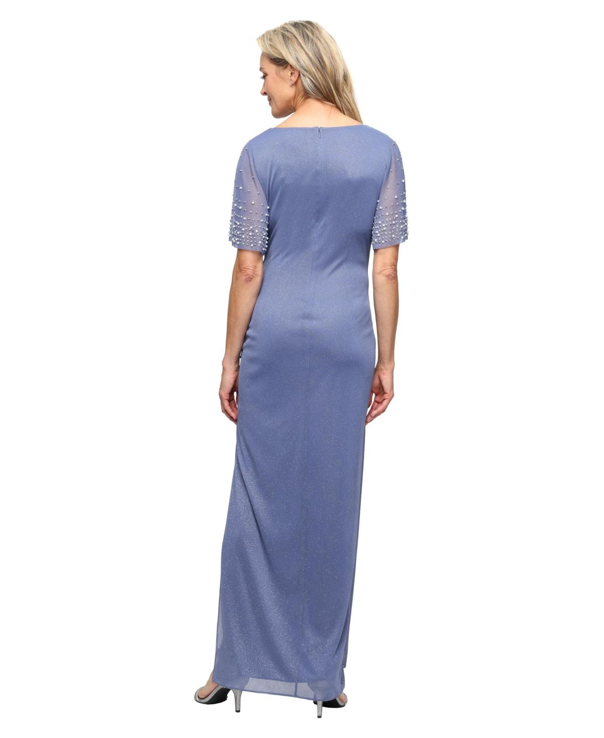 beautiful red dresses evening Alex Evenings One Shoulder Contour Dress with Foldover One-Shoulder Cuff Neckline HYDRANGEA / 12