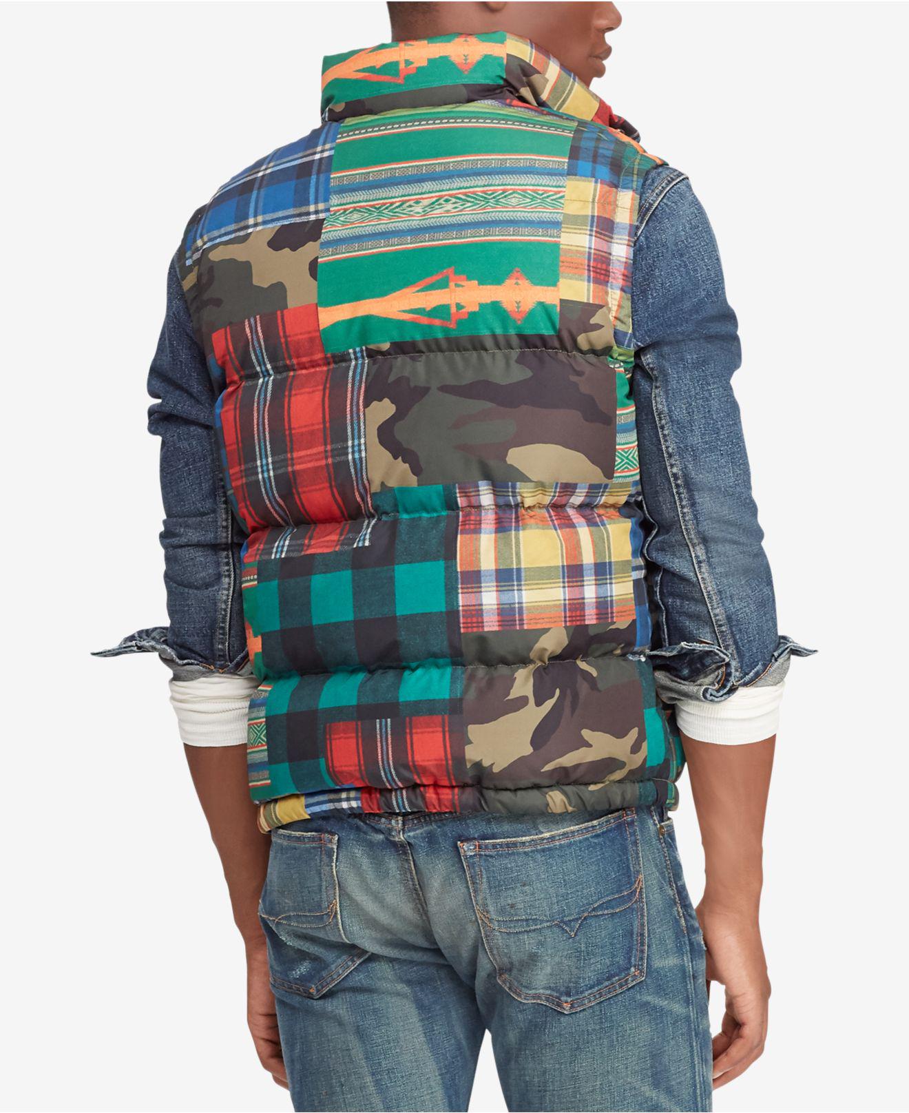 polo ralph lauren patchwork moto jacket