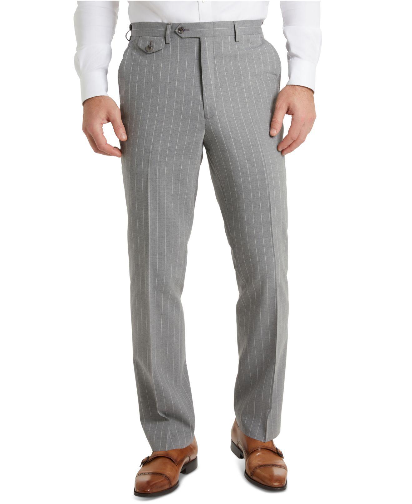 Tayion Collection Classic-fit Pinstripe Suit Pants in Gray for Men | Lyst