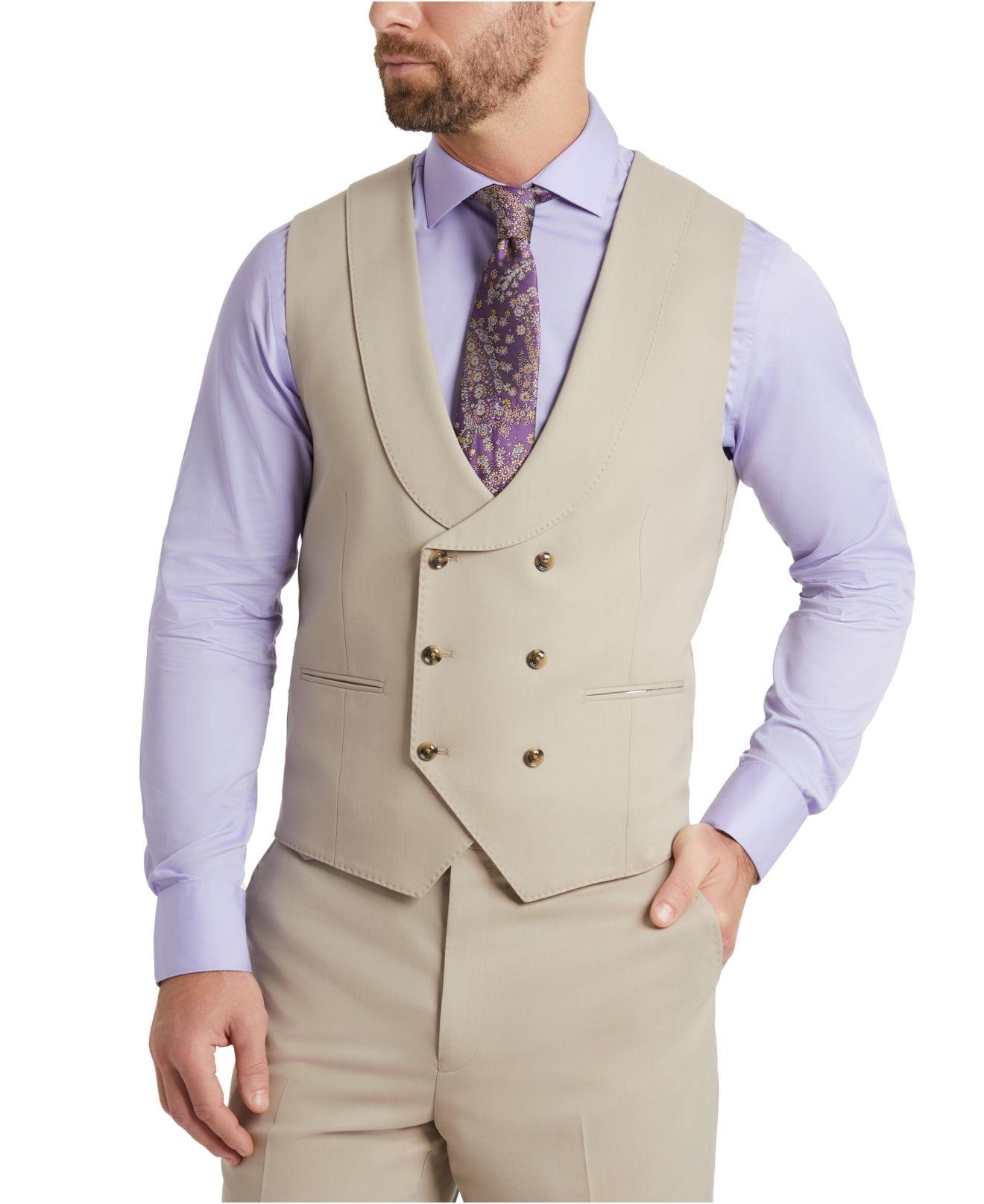 Tayion Collection Classicfit Tan Suit Vest in Natural for Men Lyst