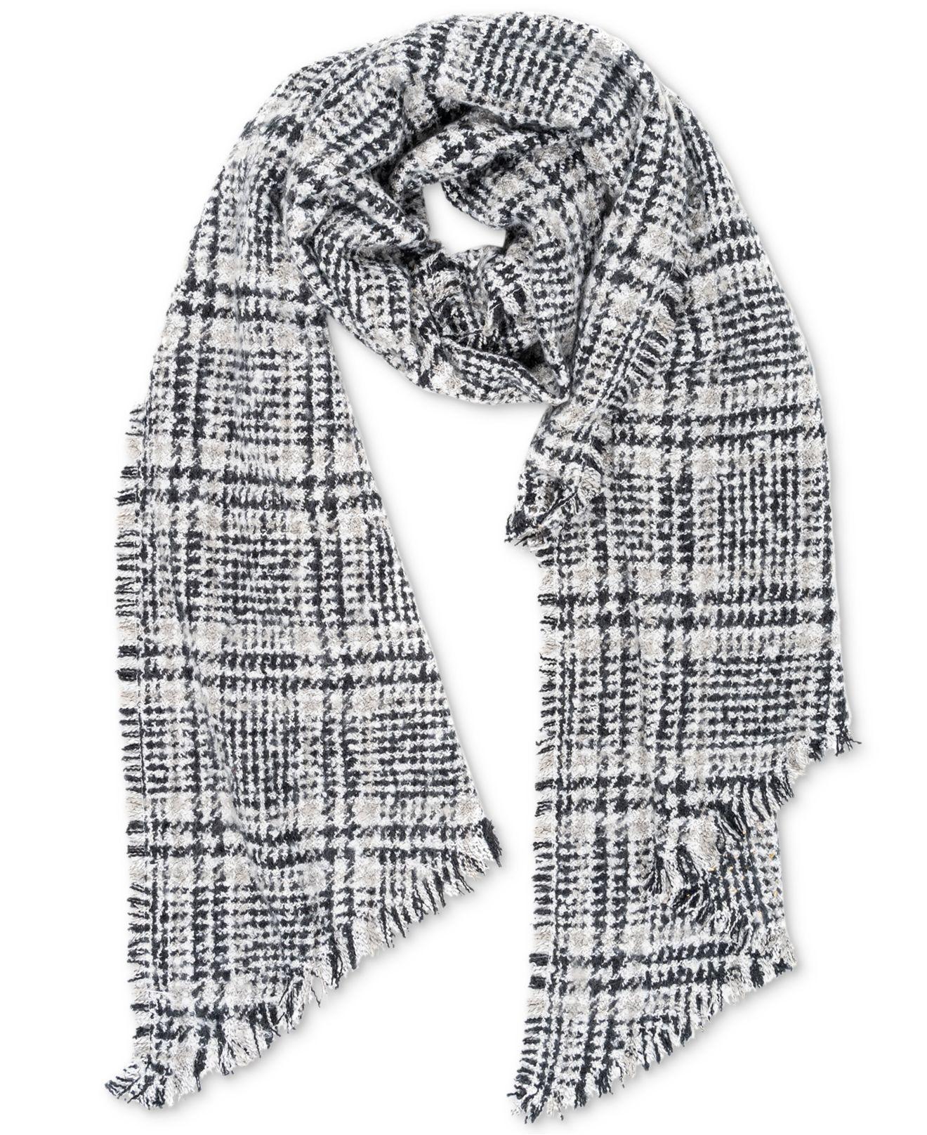 INC International Concepts Boucle Plaid Scarf, Created For Macy's in
