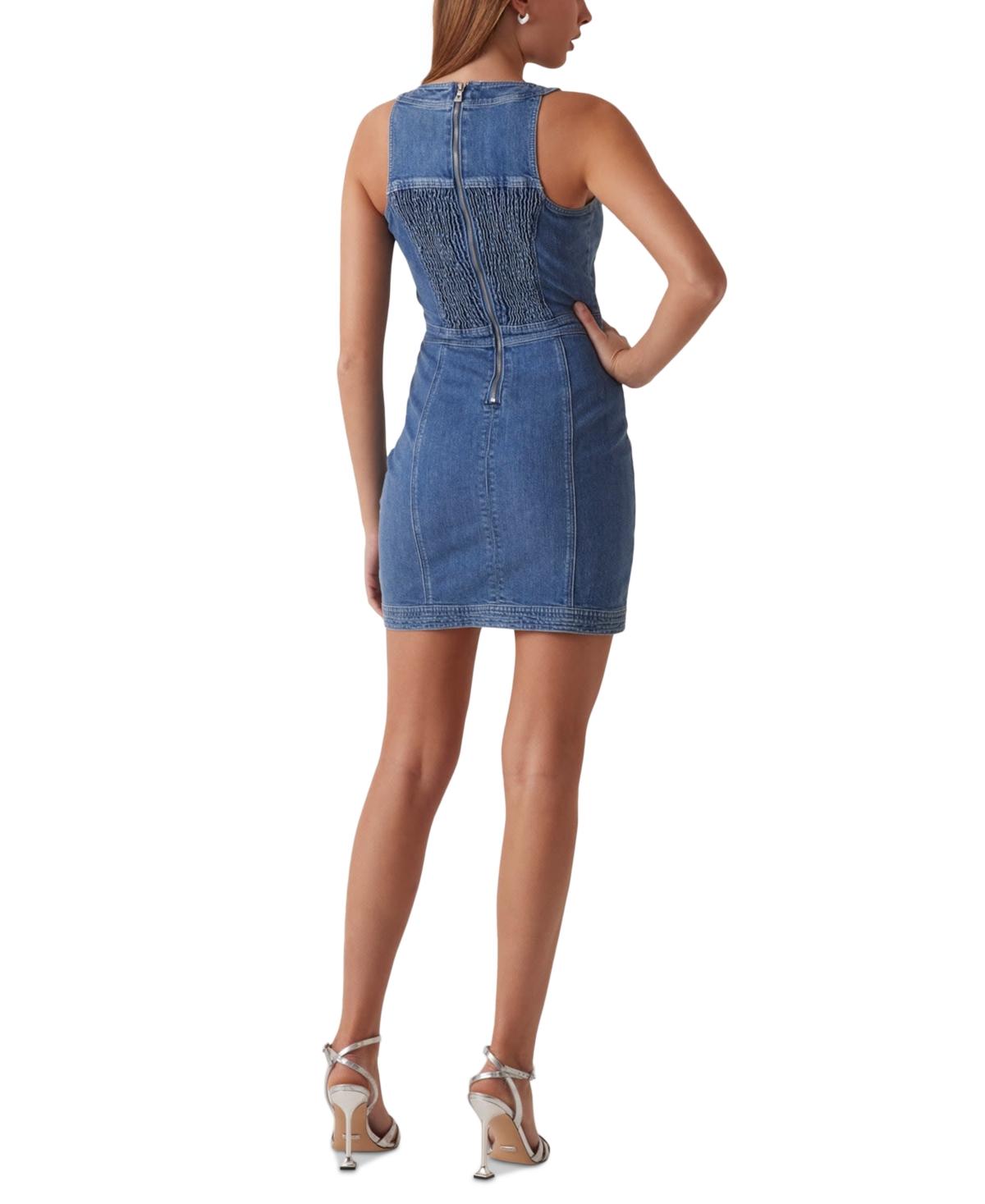 Guess Denim Lace-up Lisbeth Dress in Blue Lyst